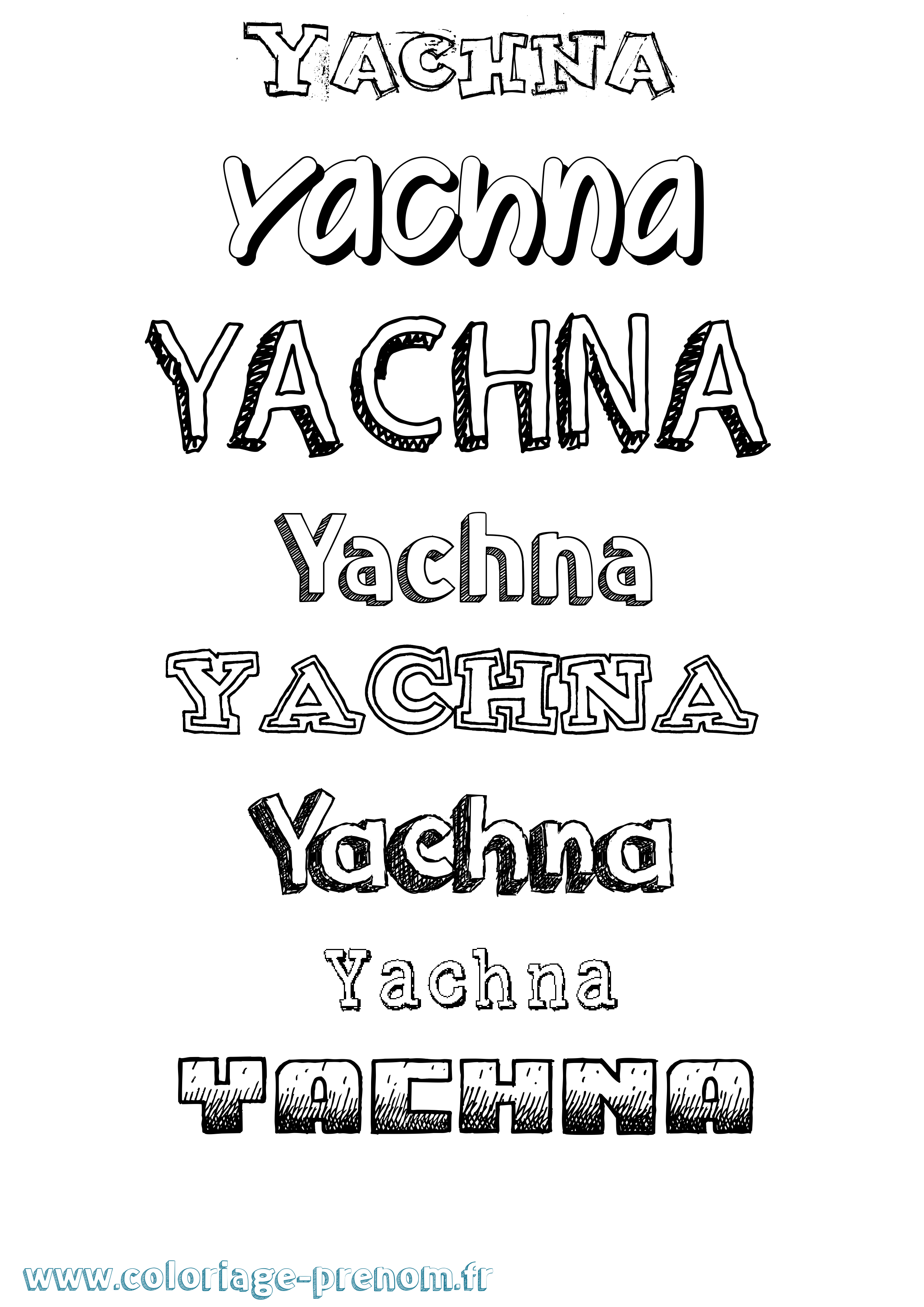 Coloriage Yachna Dessiné Coloriage prénom Yachna Dessiné