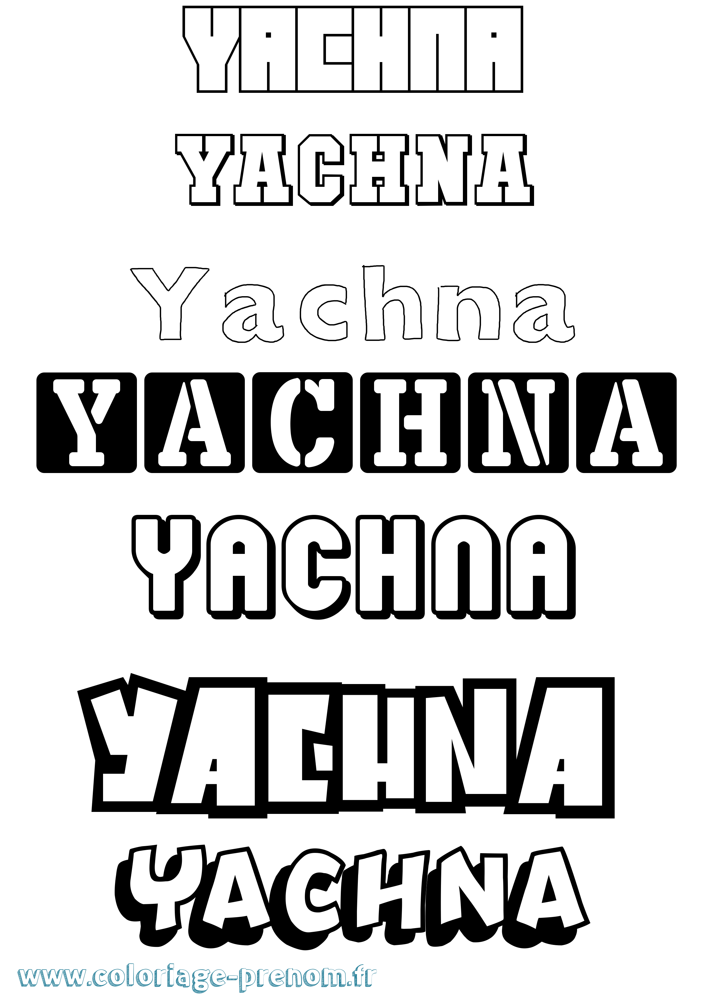 Coloriage Yachna Simple Coloriage prénom Yachna Simple
