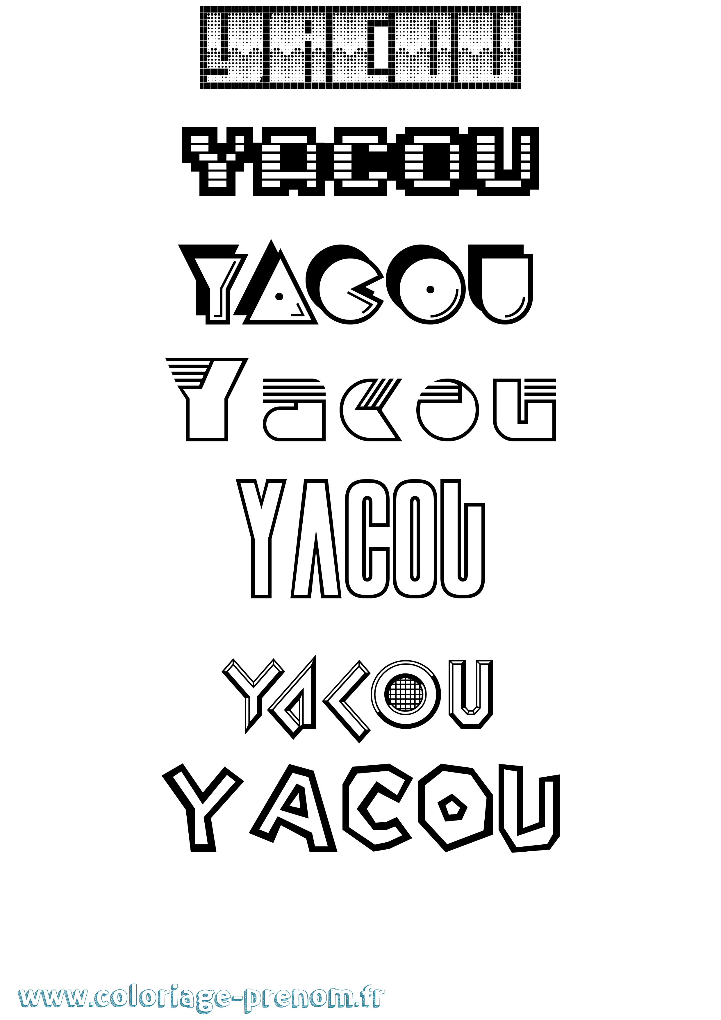Coloriage Yacou Jeux Vidéos Coloriage prénom Yacou Jeux Vidéos