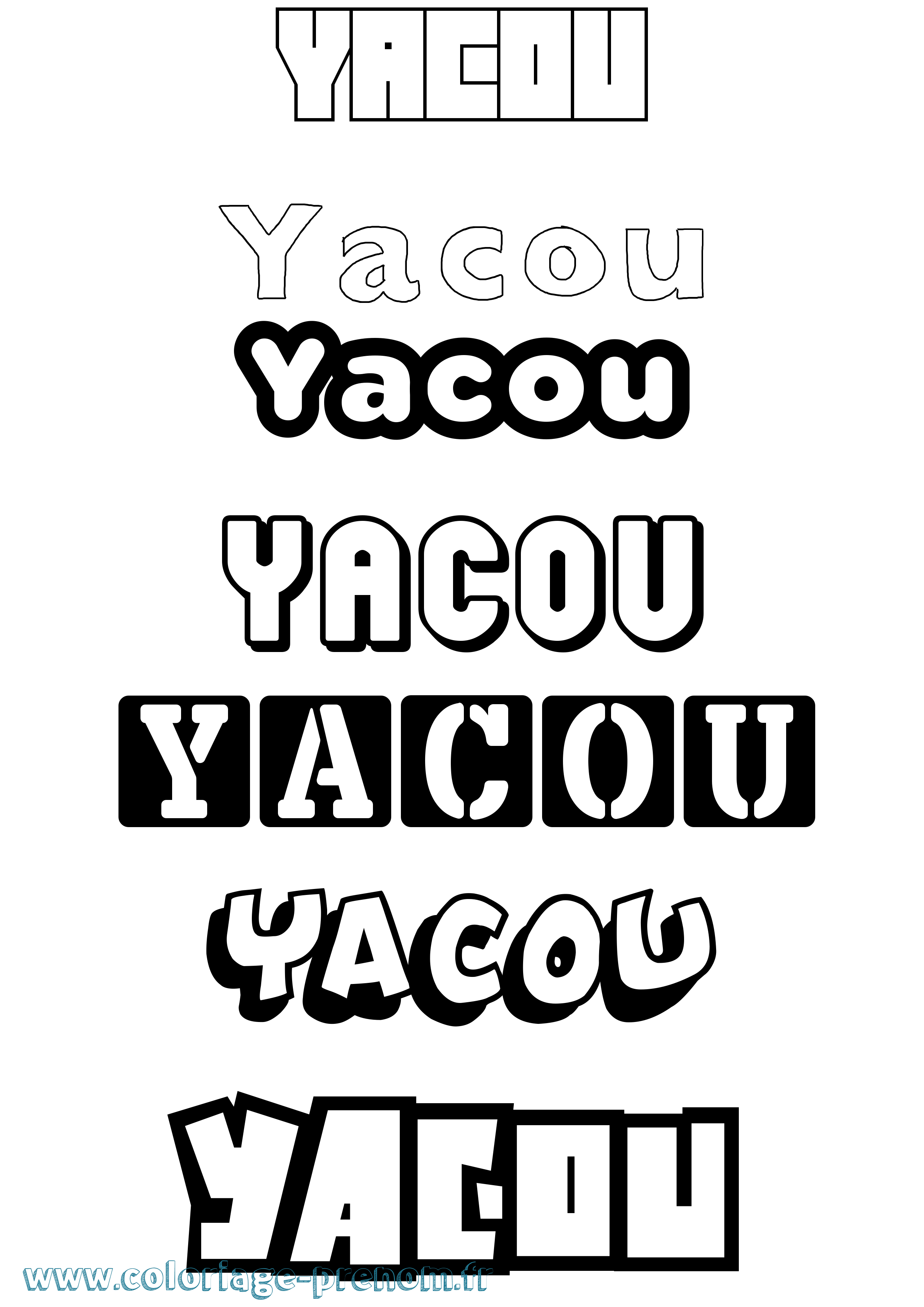 Coloriage Yacou Simple Coloriage prénom Yacou Simple
