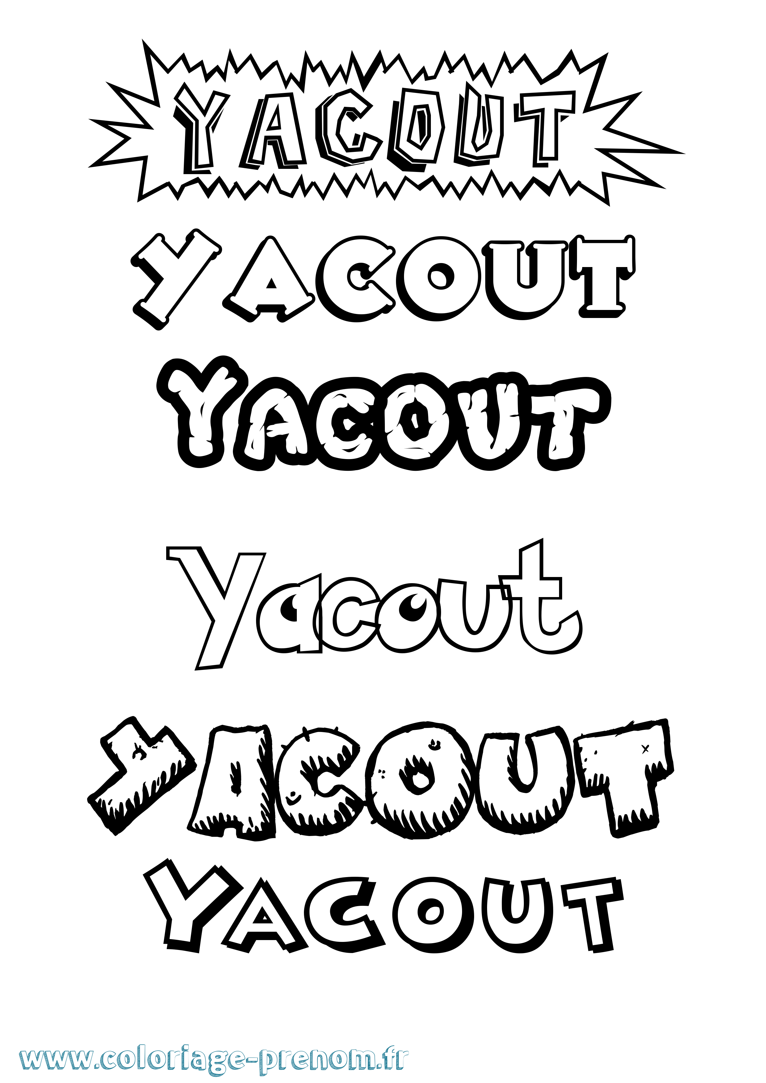 Coloriage Yacout Dessin Animé Coloriage prénom Yacout Dessin Animé