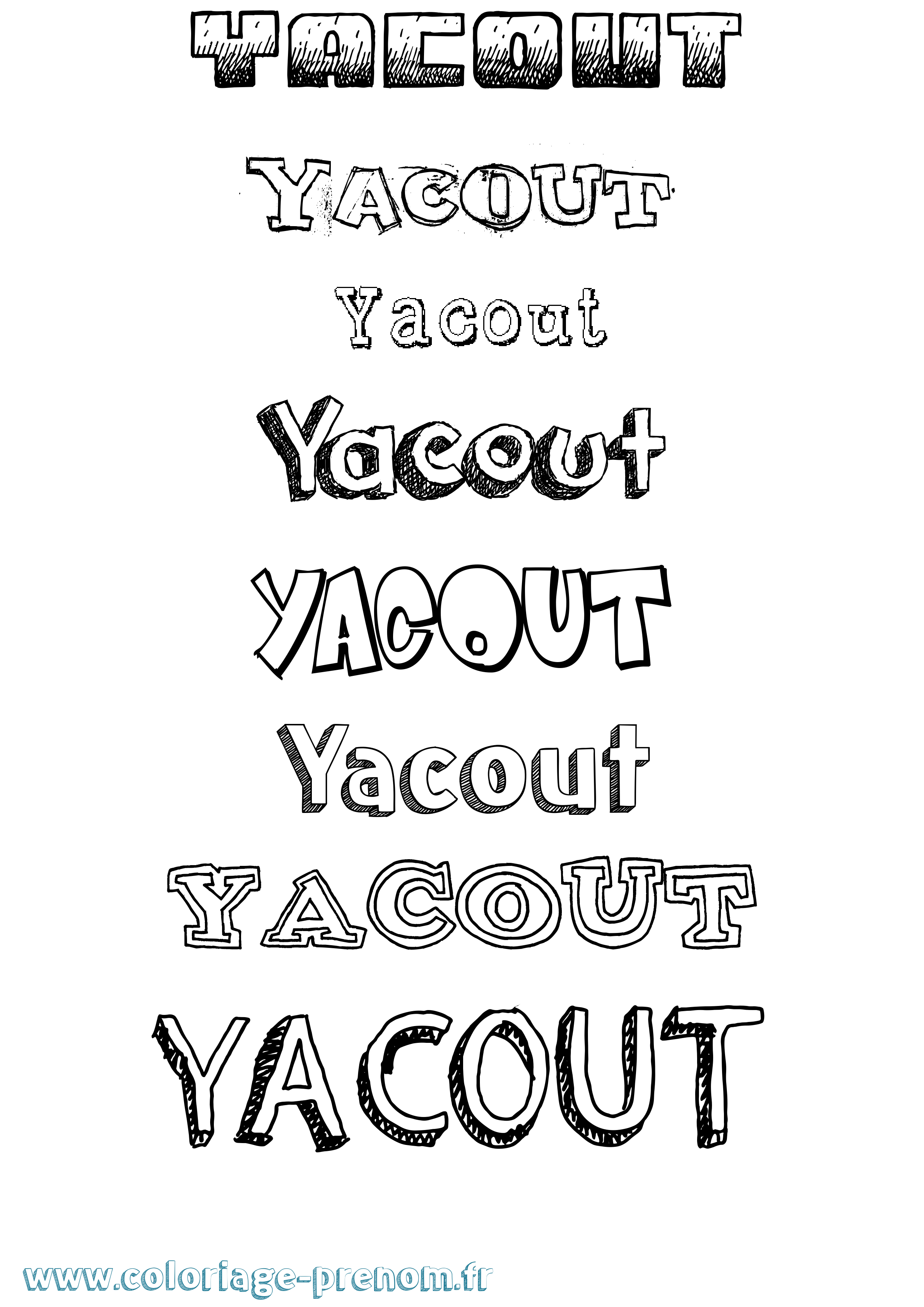 Coloriage Yacout Dessiné Coloriage prénom Yacout Dessiné