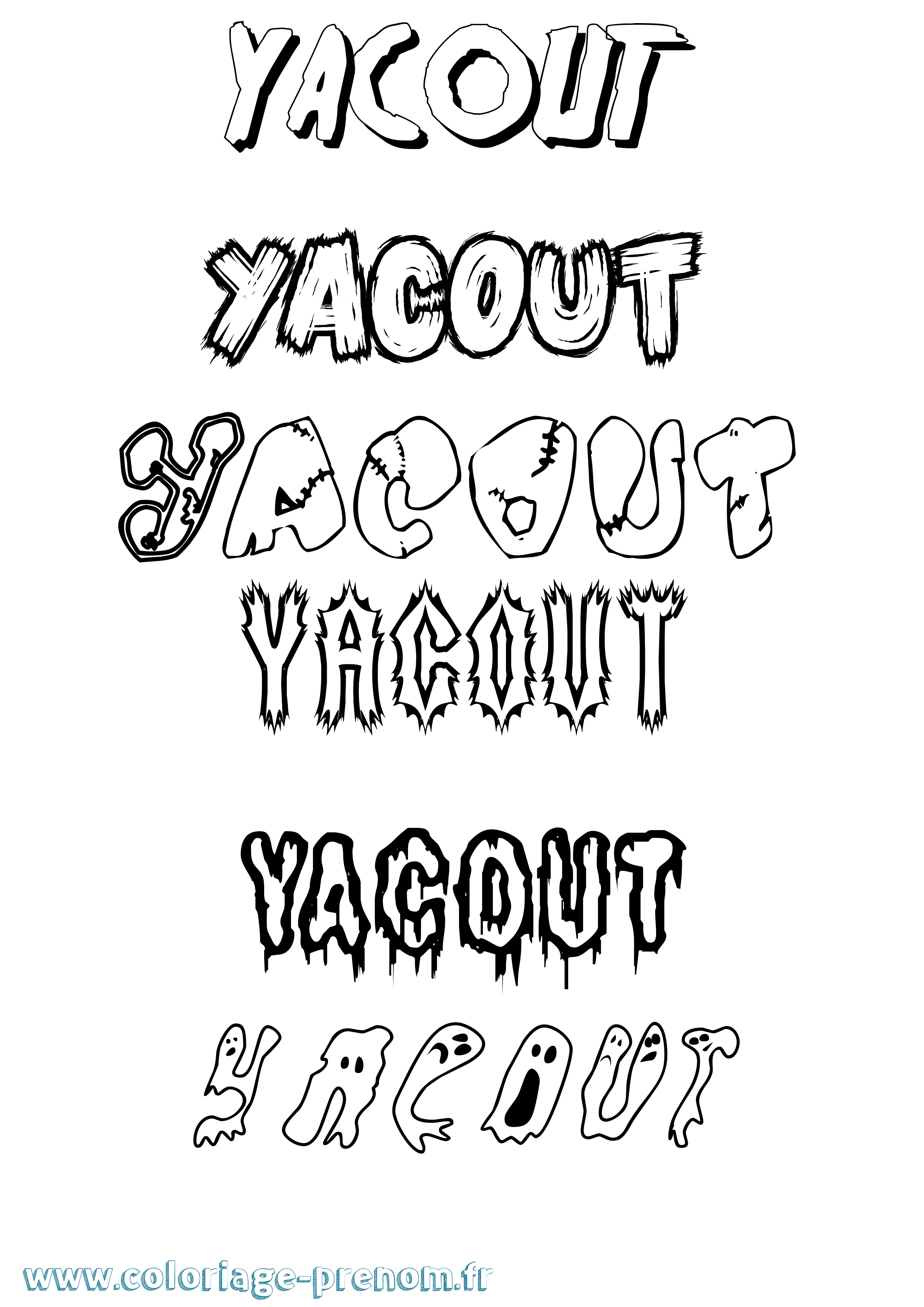 Coloriage Yacout Frisson Coloriage prénom Yacout Frisson