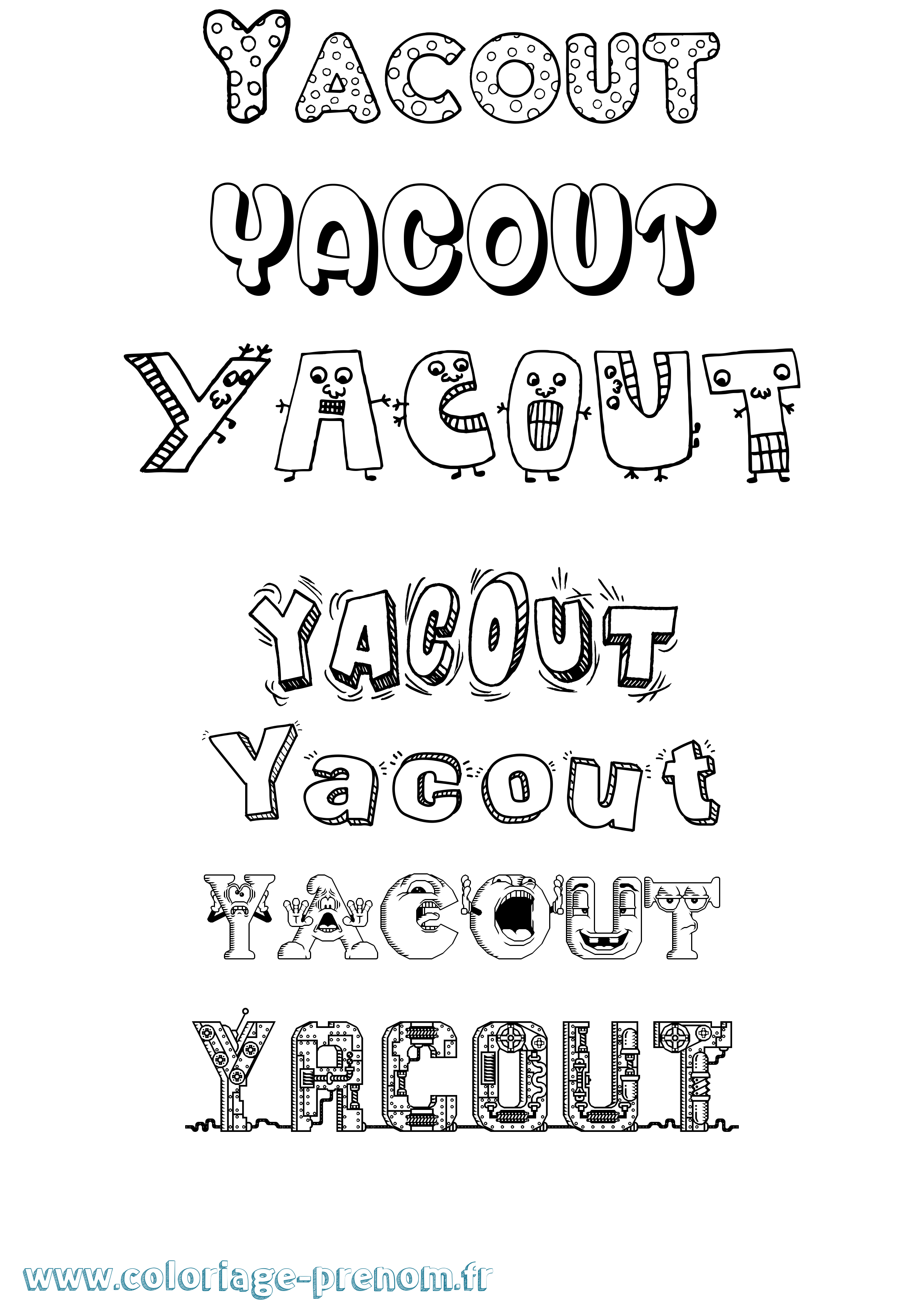 Coloriage Yacout Fun Coloriage prénom Yacout Fun