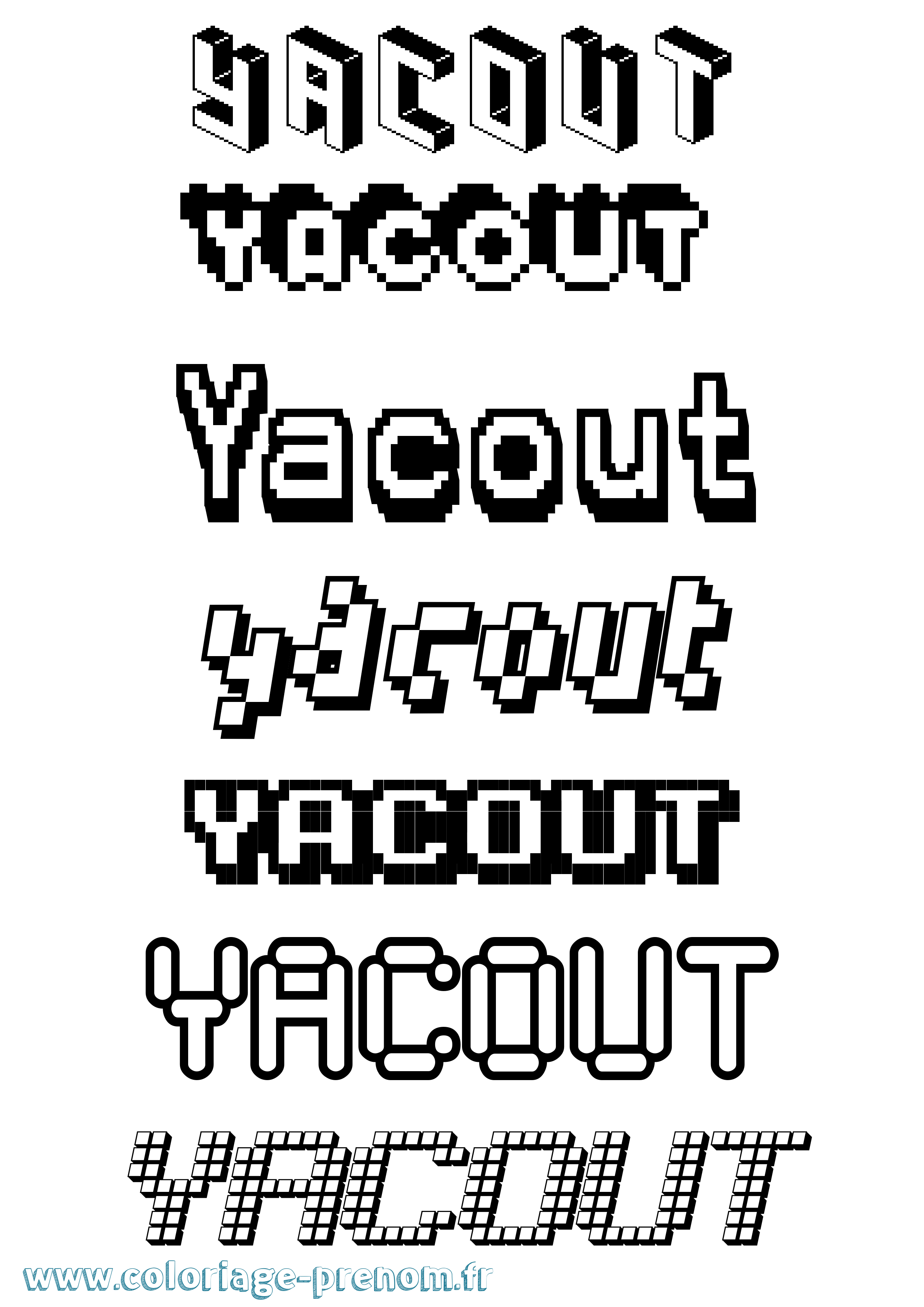 Coloriage Yacout Pixel Coloriage prénom Yacout Pixel