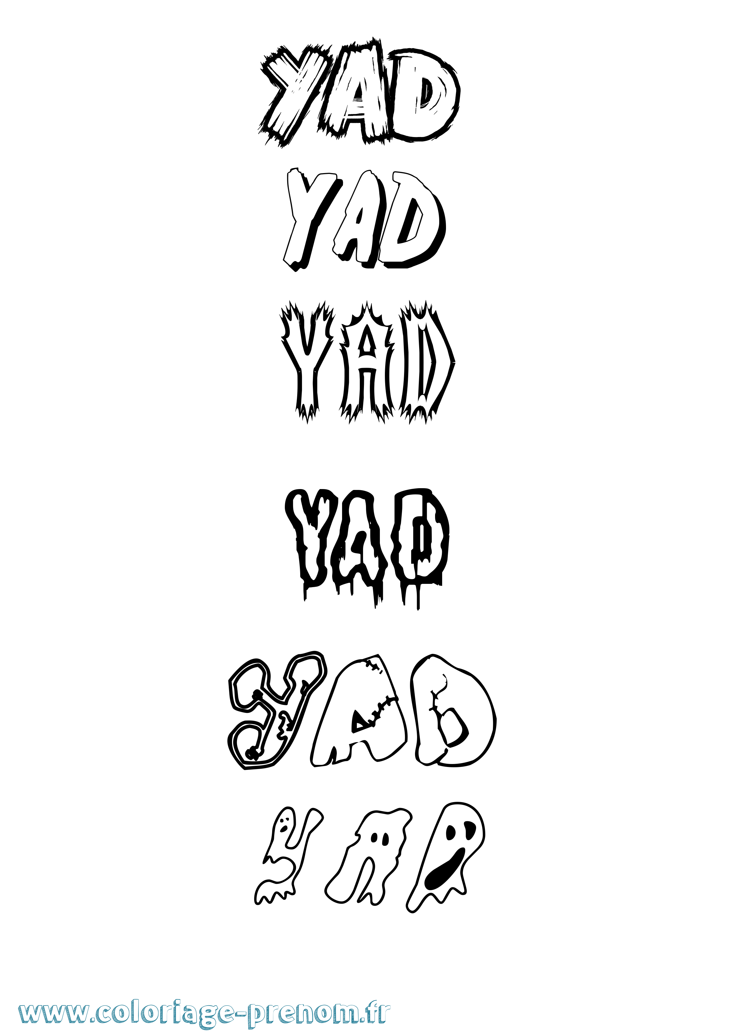 Coloriage Yad Frisson Coloriage prénom Yad Frisson