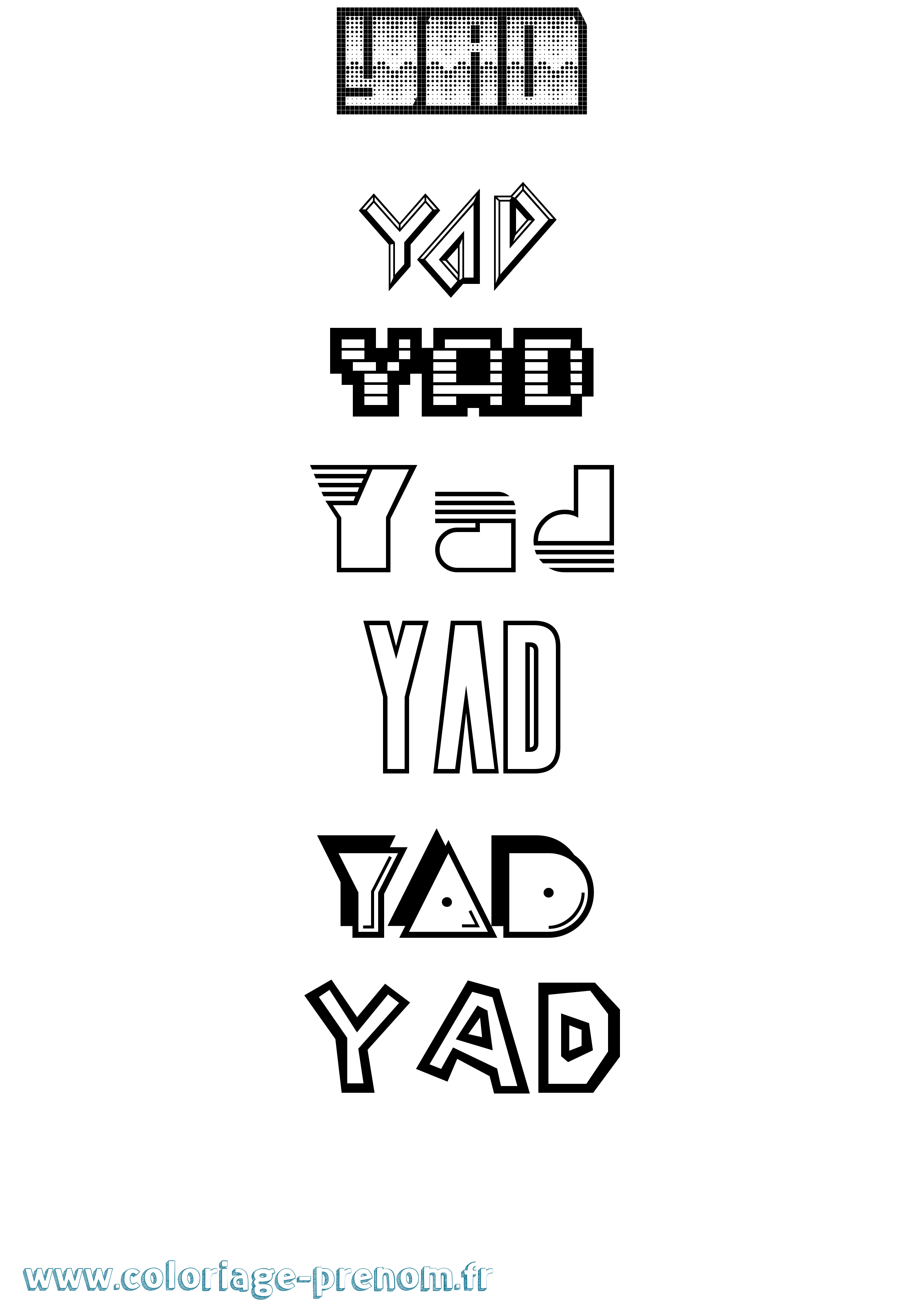 Coloriage Yad Jeux Vidéos Coloriage prénom Yad Jeux Vidéos