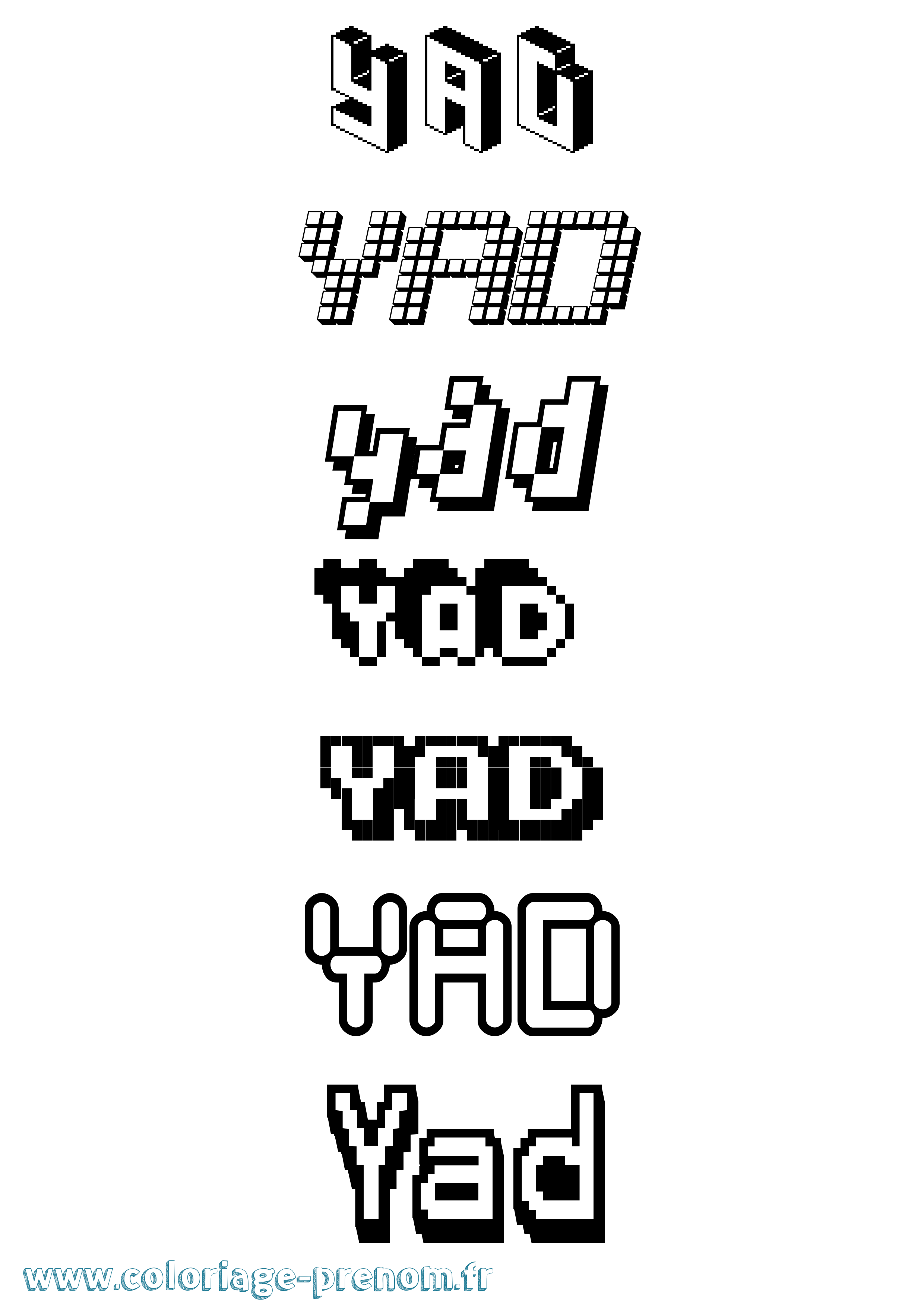 Coloriage Yad Pixel Coloriage prénom Yad Pixel