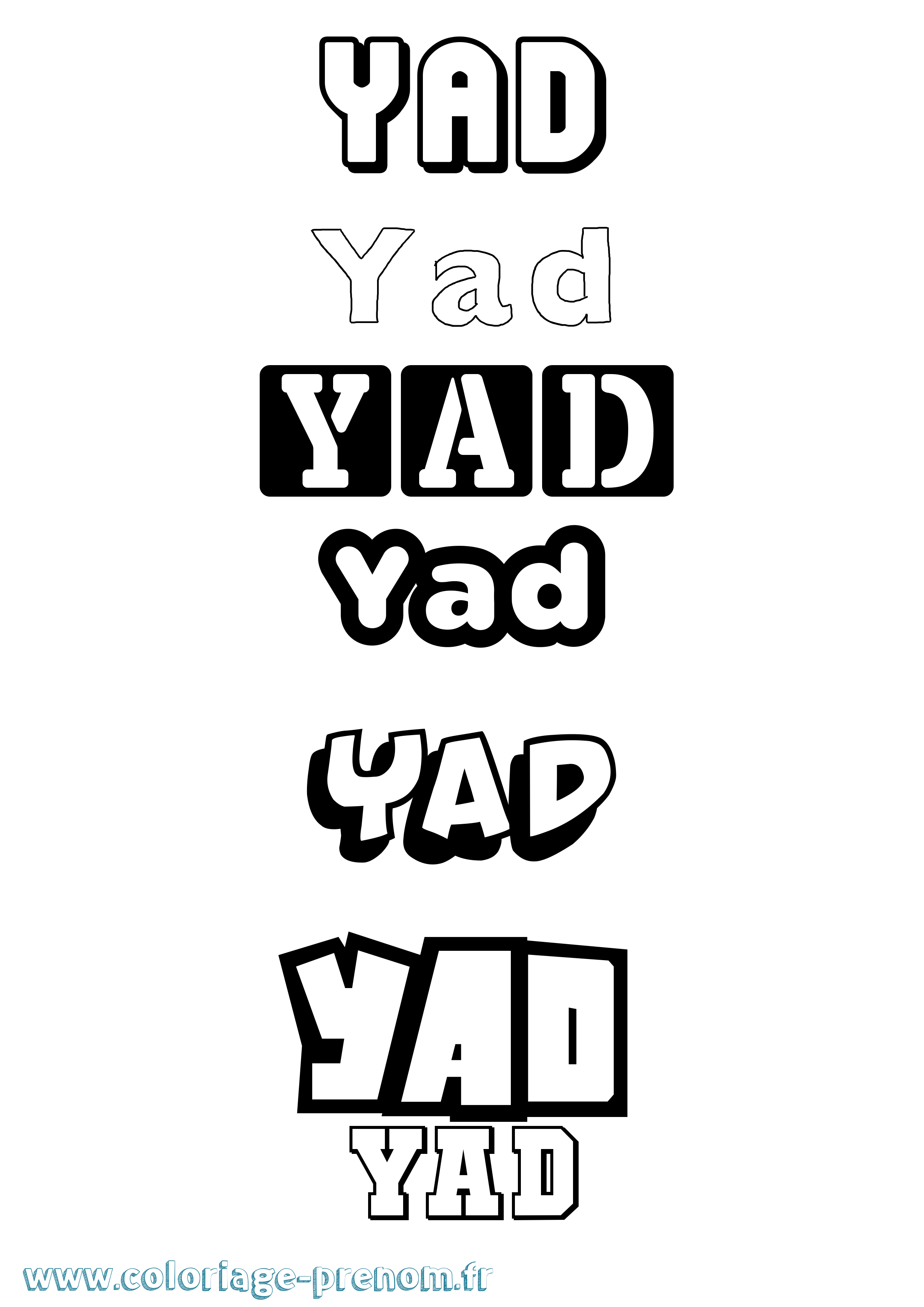 Coloriage Yad Simple Coloriage prénom Yad Simple