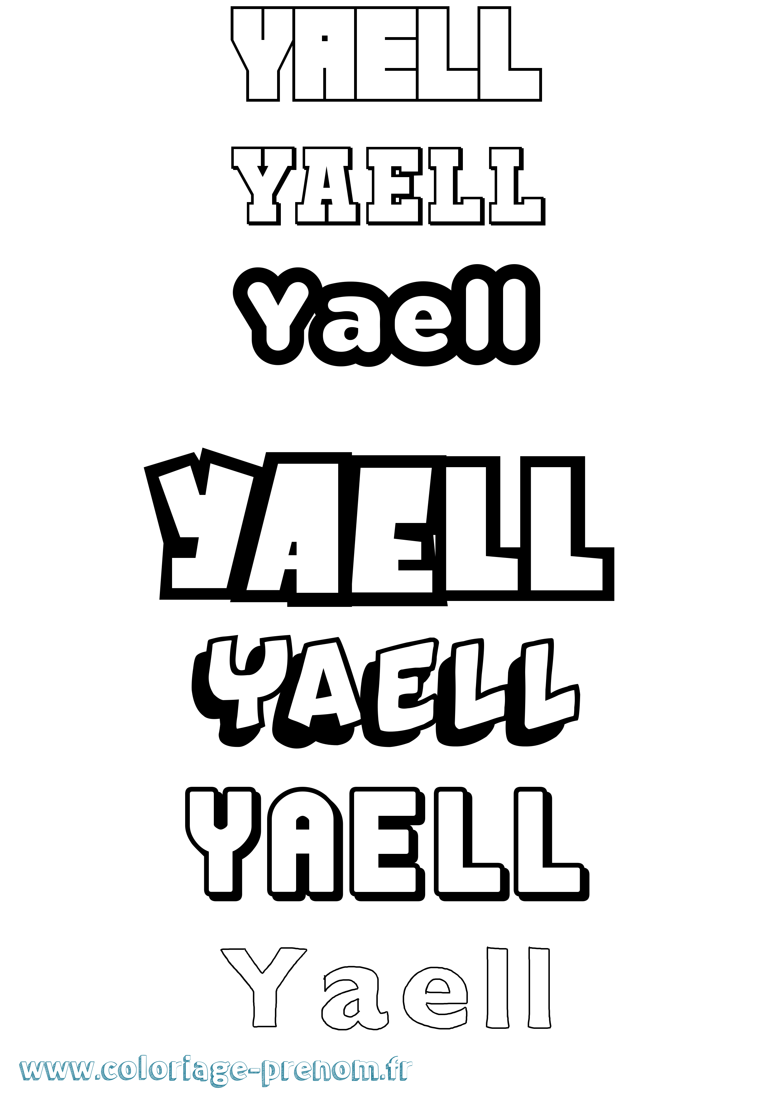 Coloriage Yaell Simple Coloriage prénom Yaell Simple