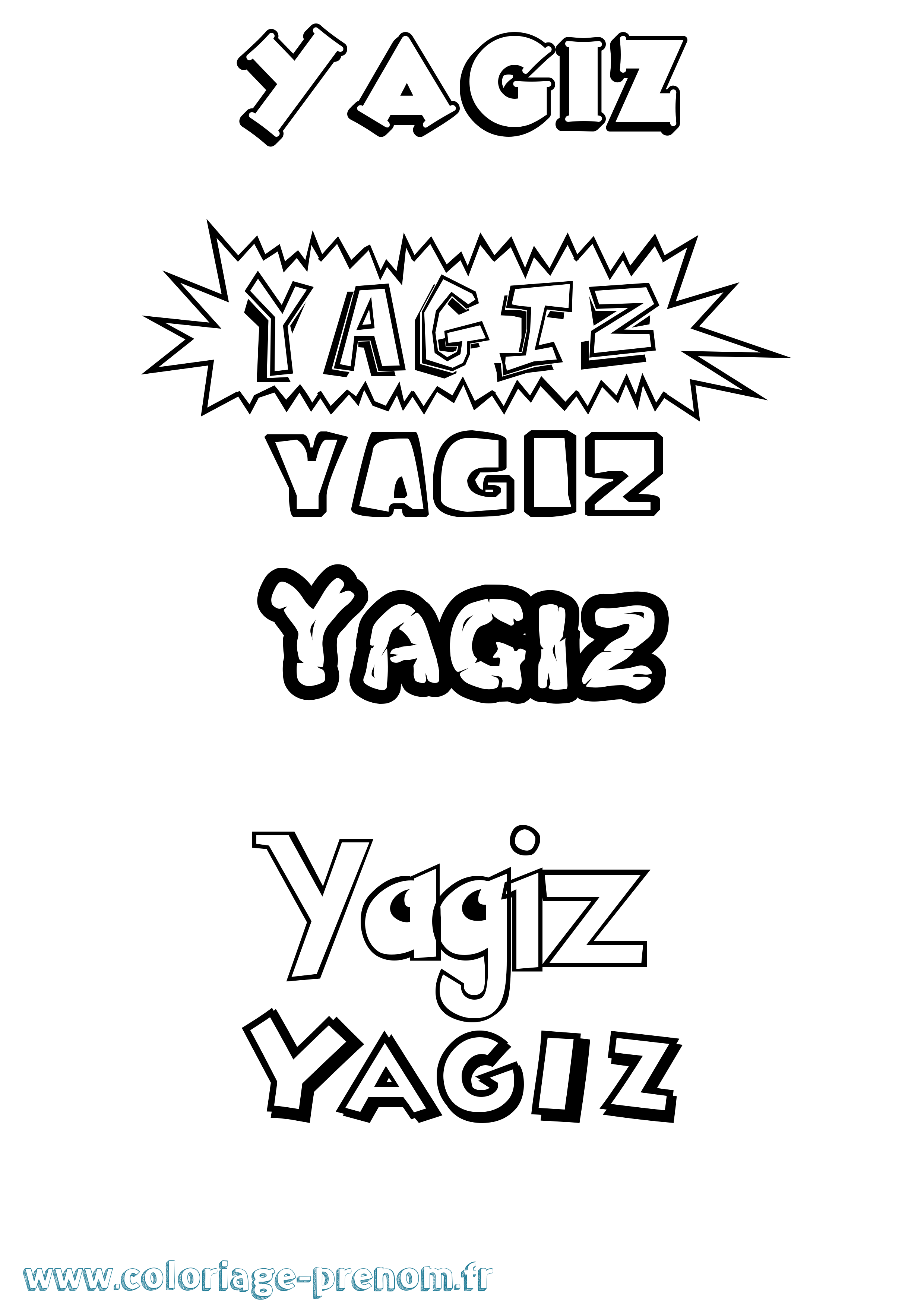Coloriage Yagiz Dessin Animé Coloriage prénom Yagiz Dessin Animé