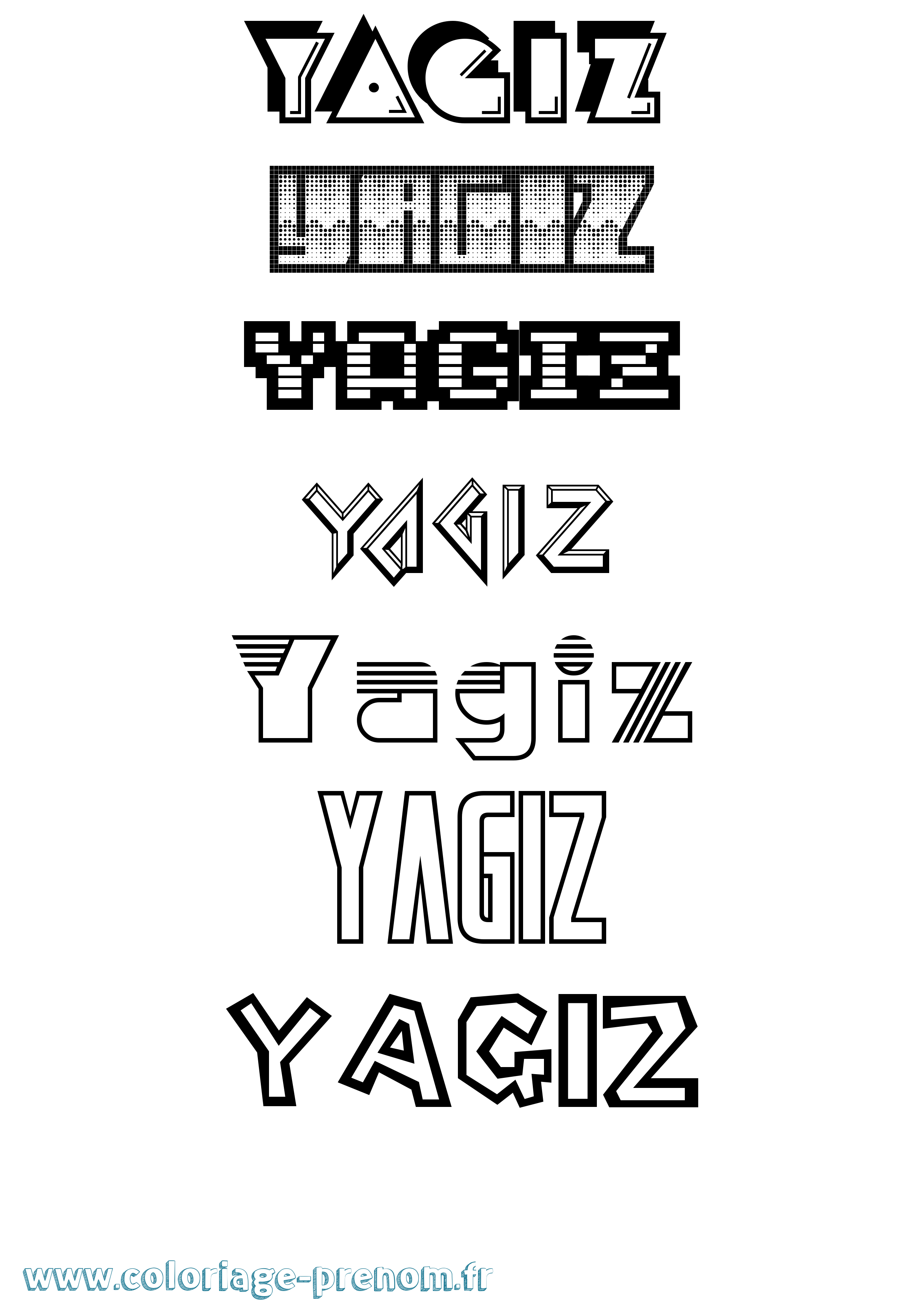 Coloriage Yagiz Jeux Vidéos Coloriage prénom Yagiz Jeux Vidéos