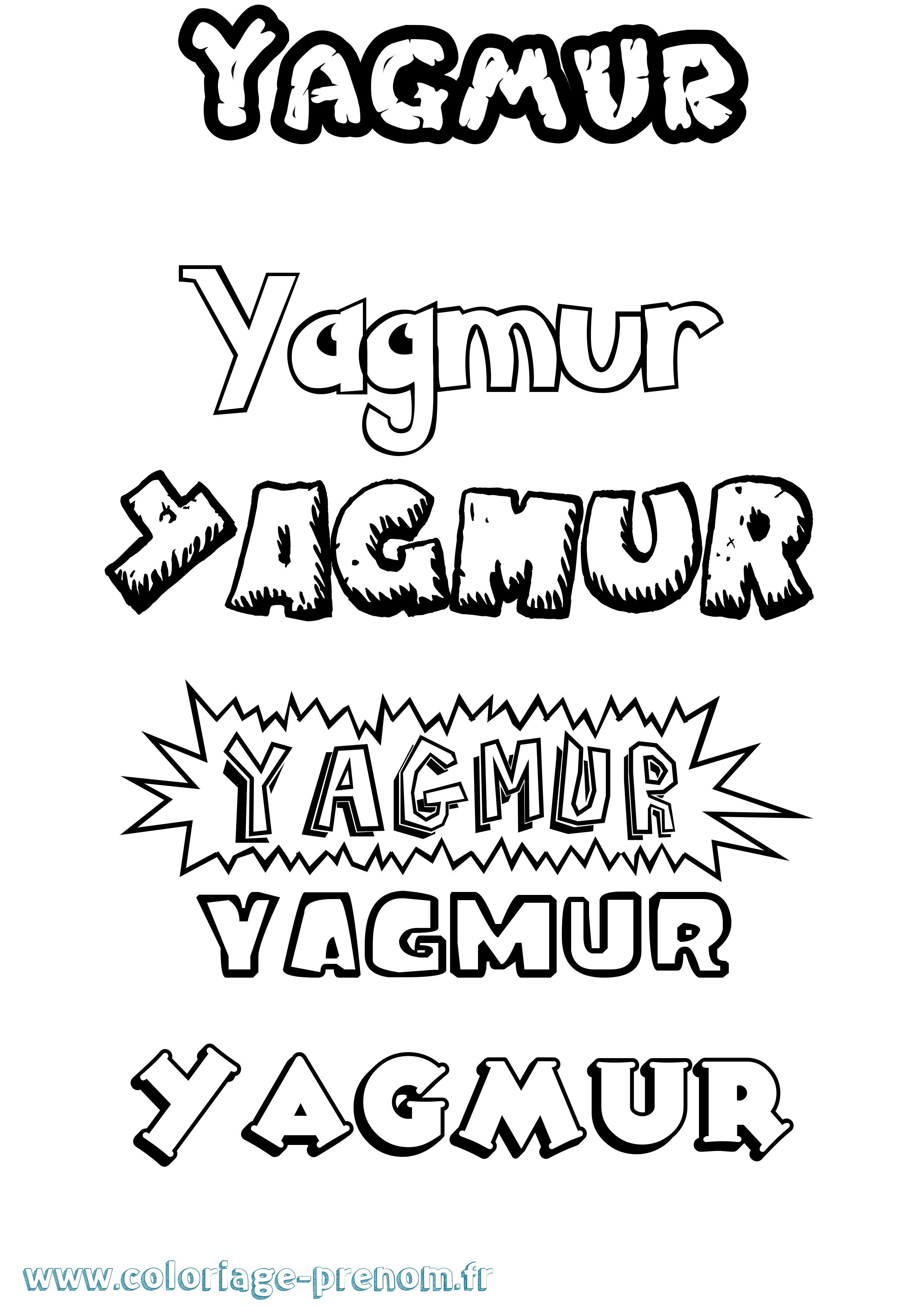 Coloriage Yagmur Dessin Animé Coloriage prénom Yagmur Dessin Animé