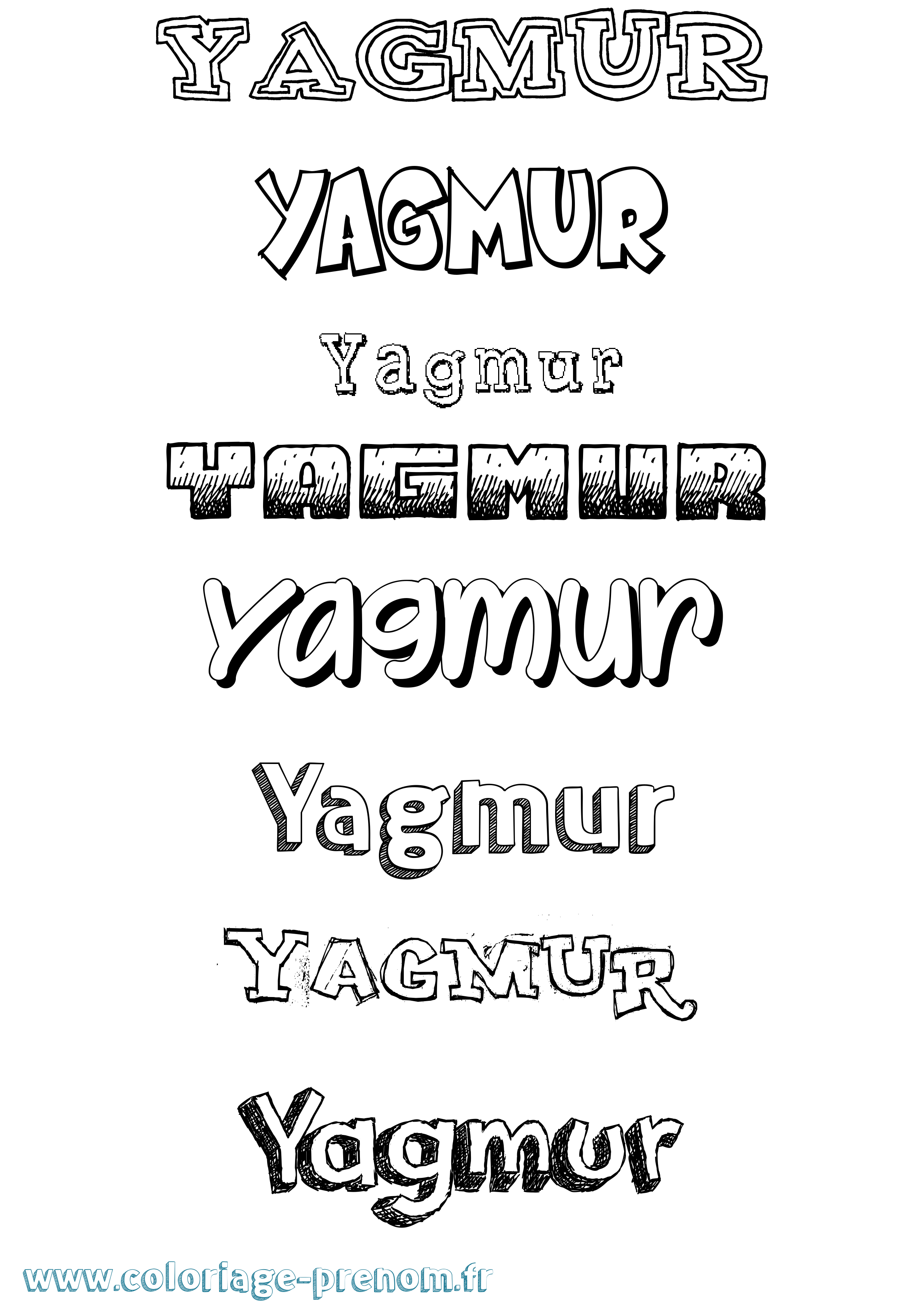 Coloriage Yagmur Dessiné Coloriage prénom Yagmur Dessiné