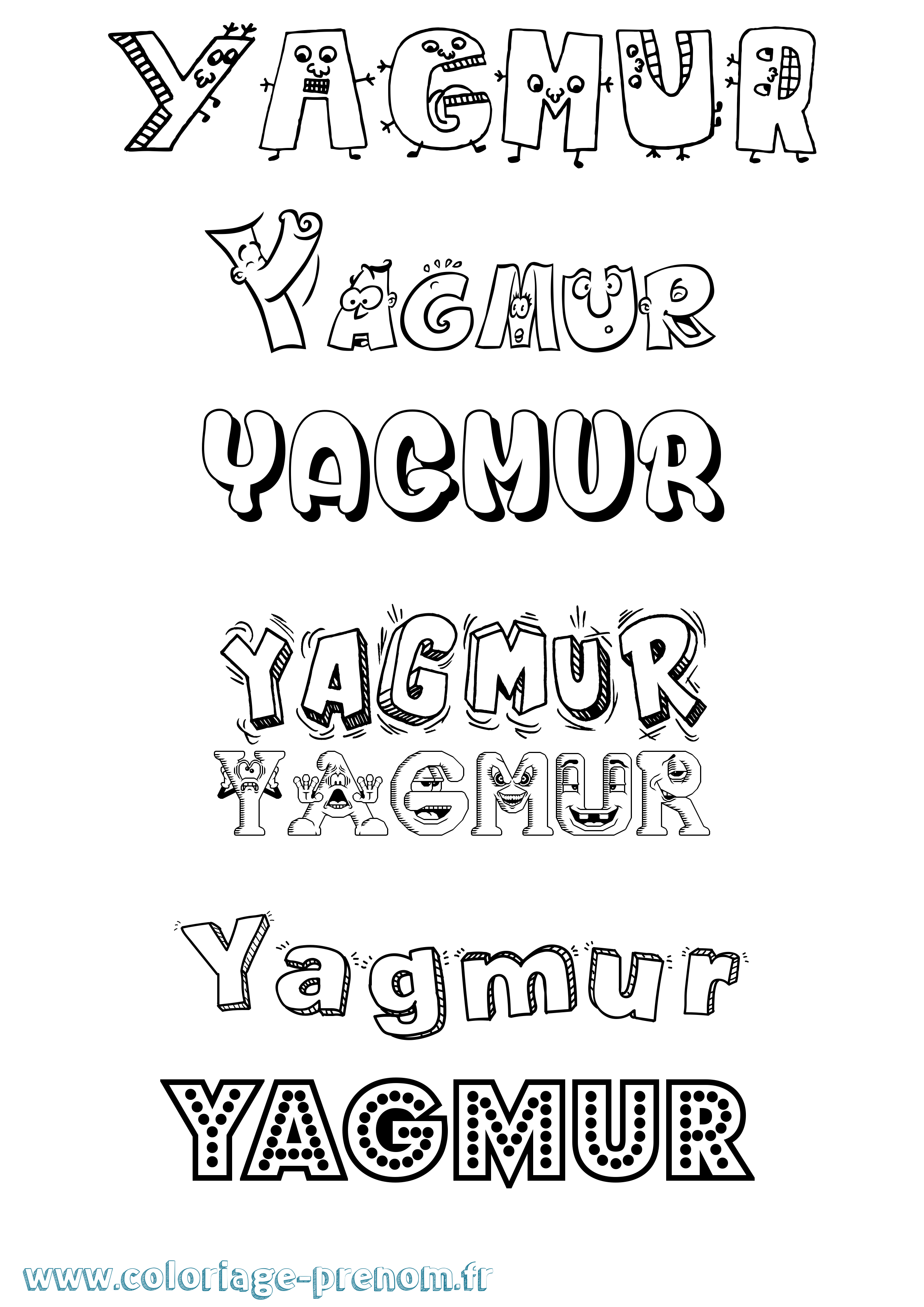 Coloriage Yagmur Fun Coloriage prénom Yagmur Fun