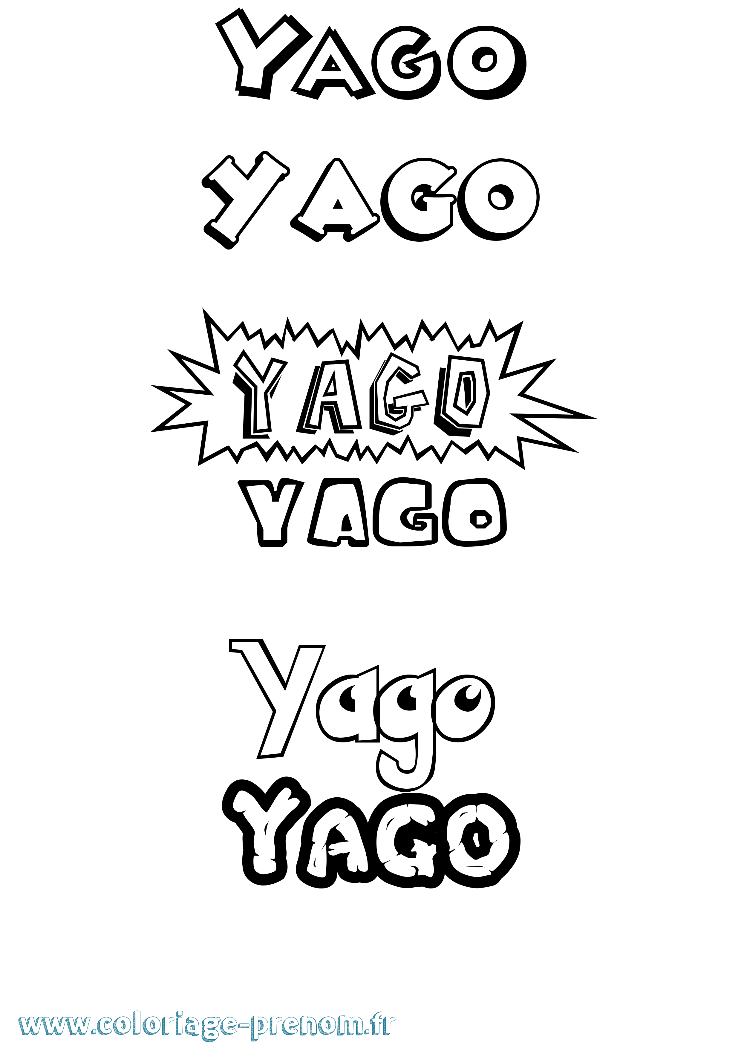 Coloriage Yago Dessin Animé Coloriage prénom Yago Dessin Animé