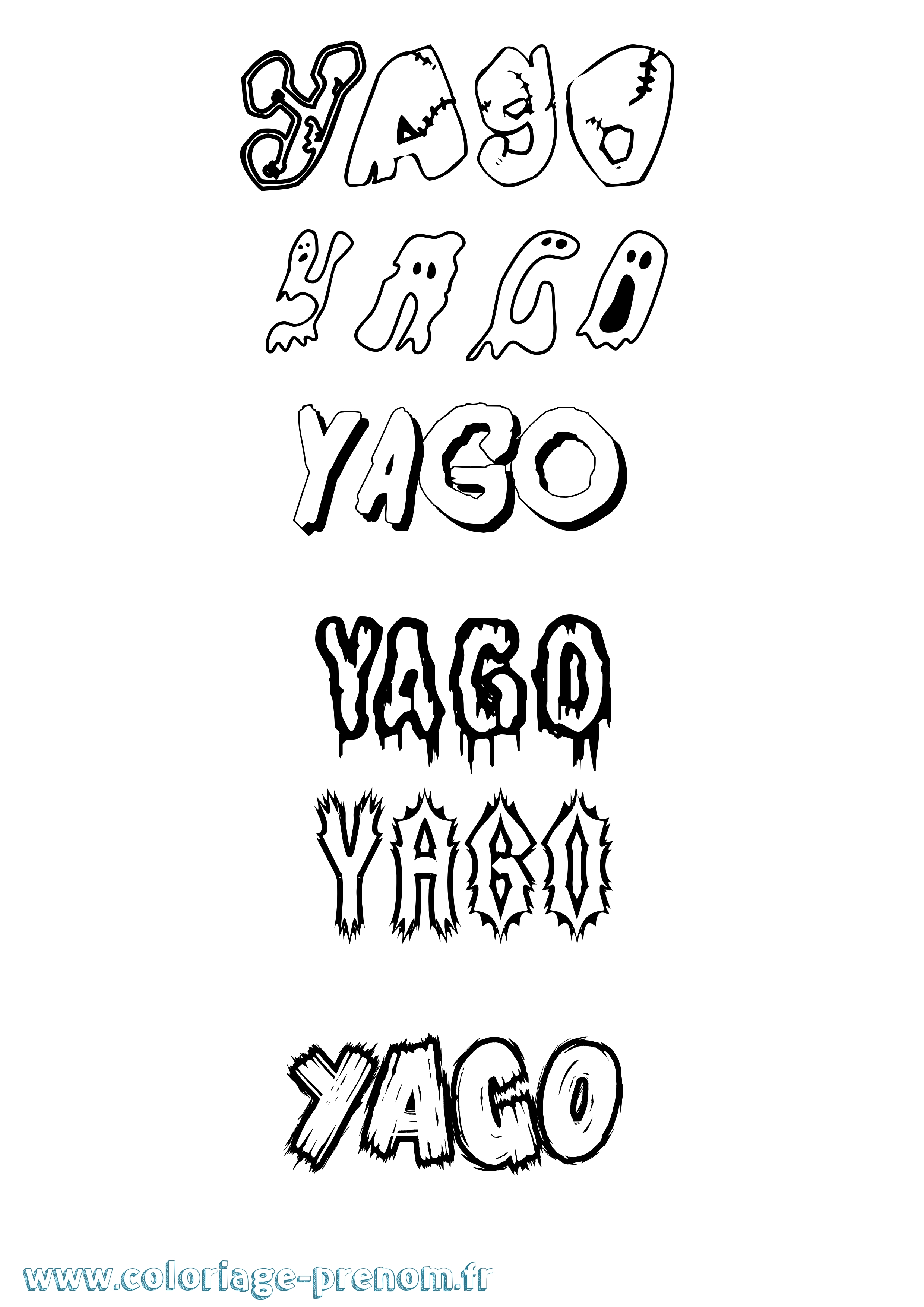 Coloriage Yago Frisson Coloriage prénom Yago Frisson