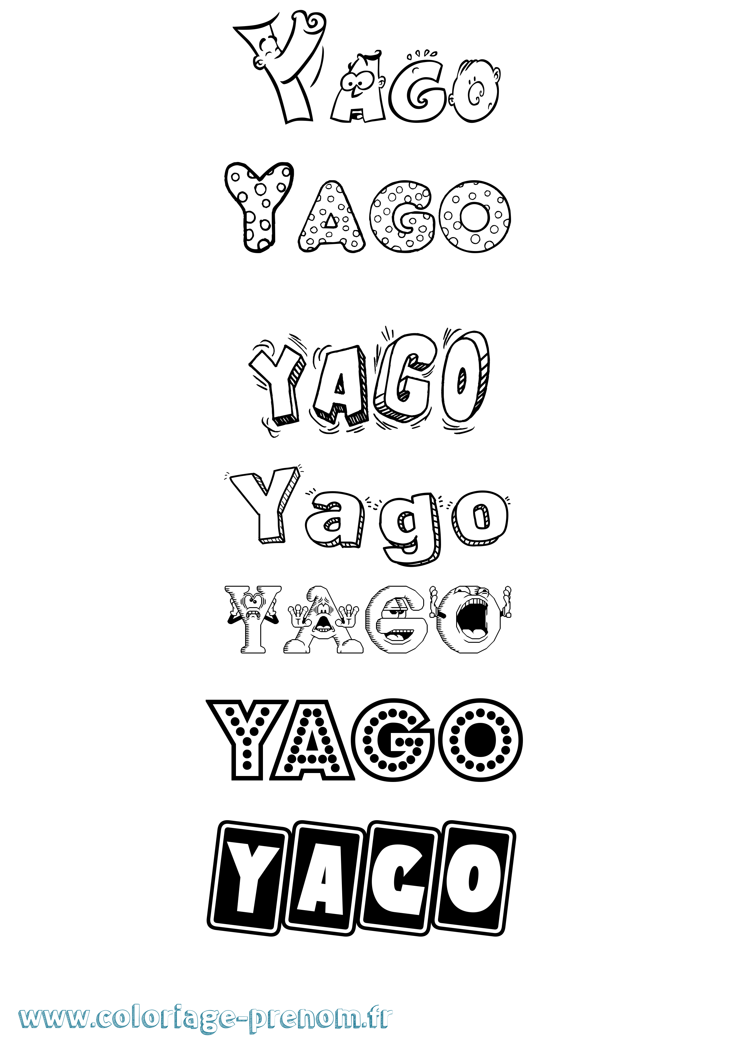 Coloriage Yago Fun Coloriage prénom Yago Fun