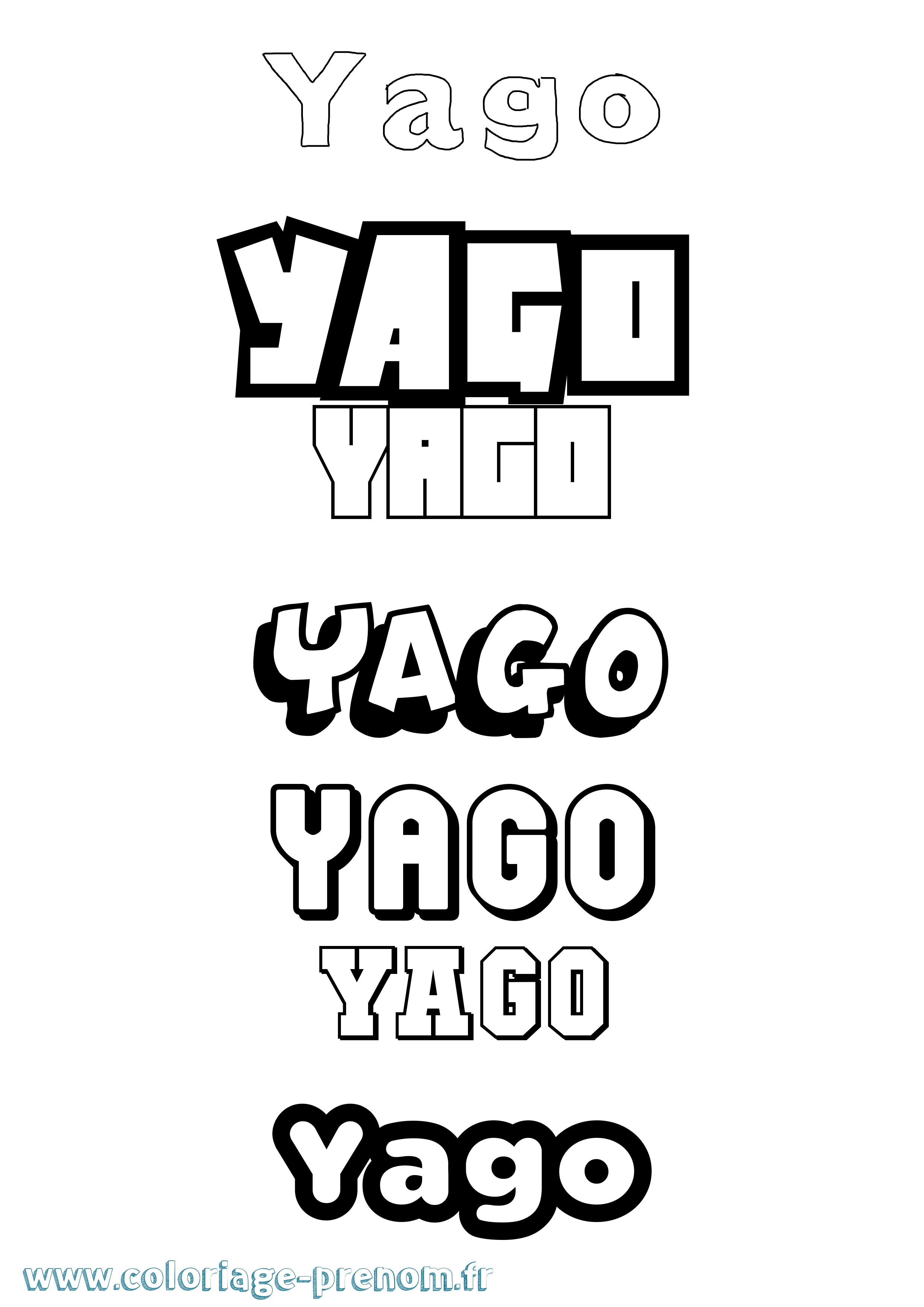Coloriage Yago Simple Coloriage prénom Yago Simple