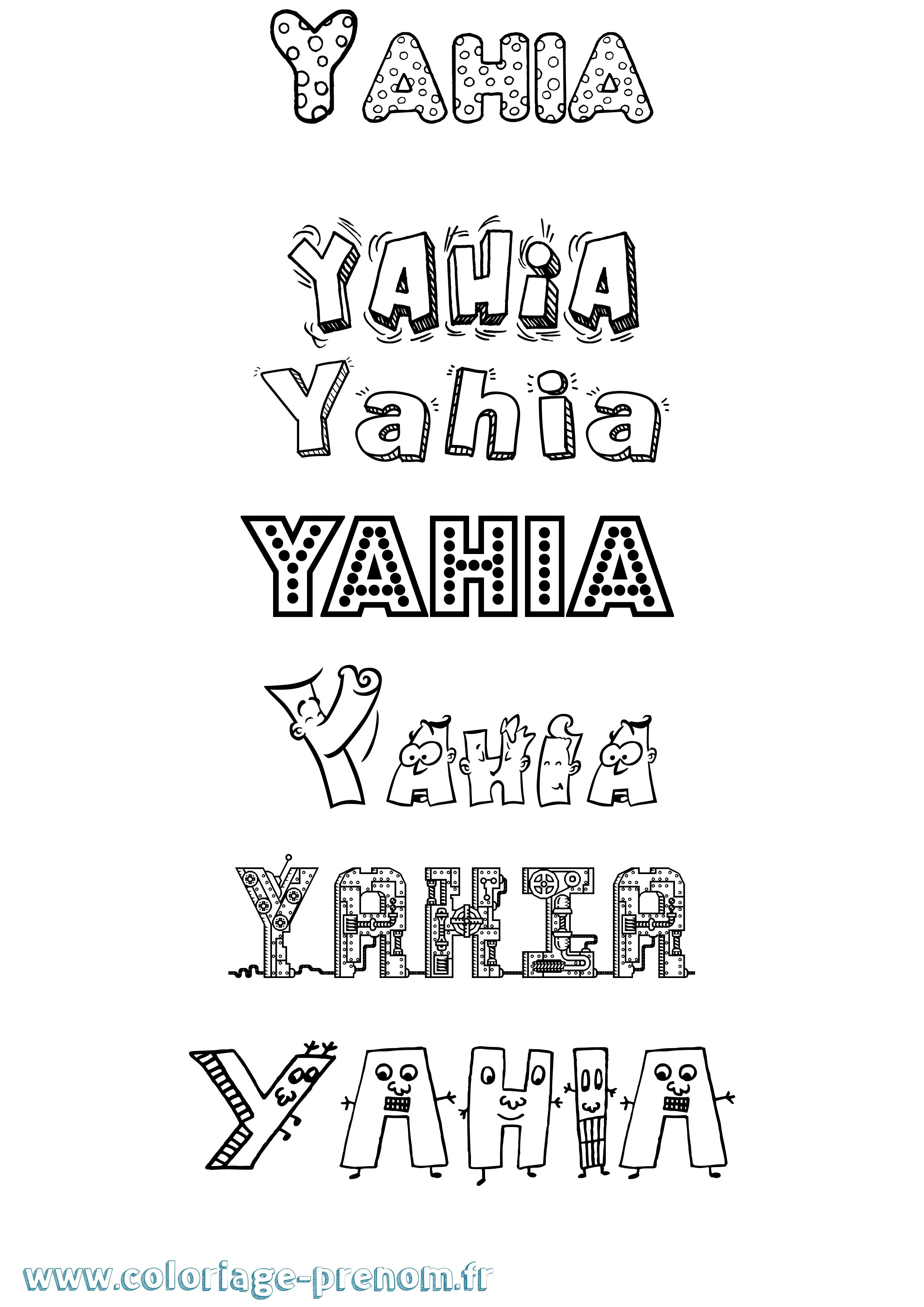 Coloriage Yahia Fun Coloriage prénom Yahia Fun