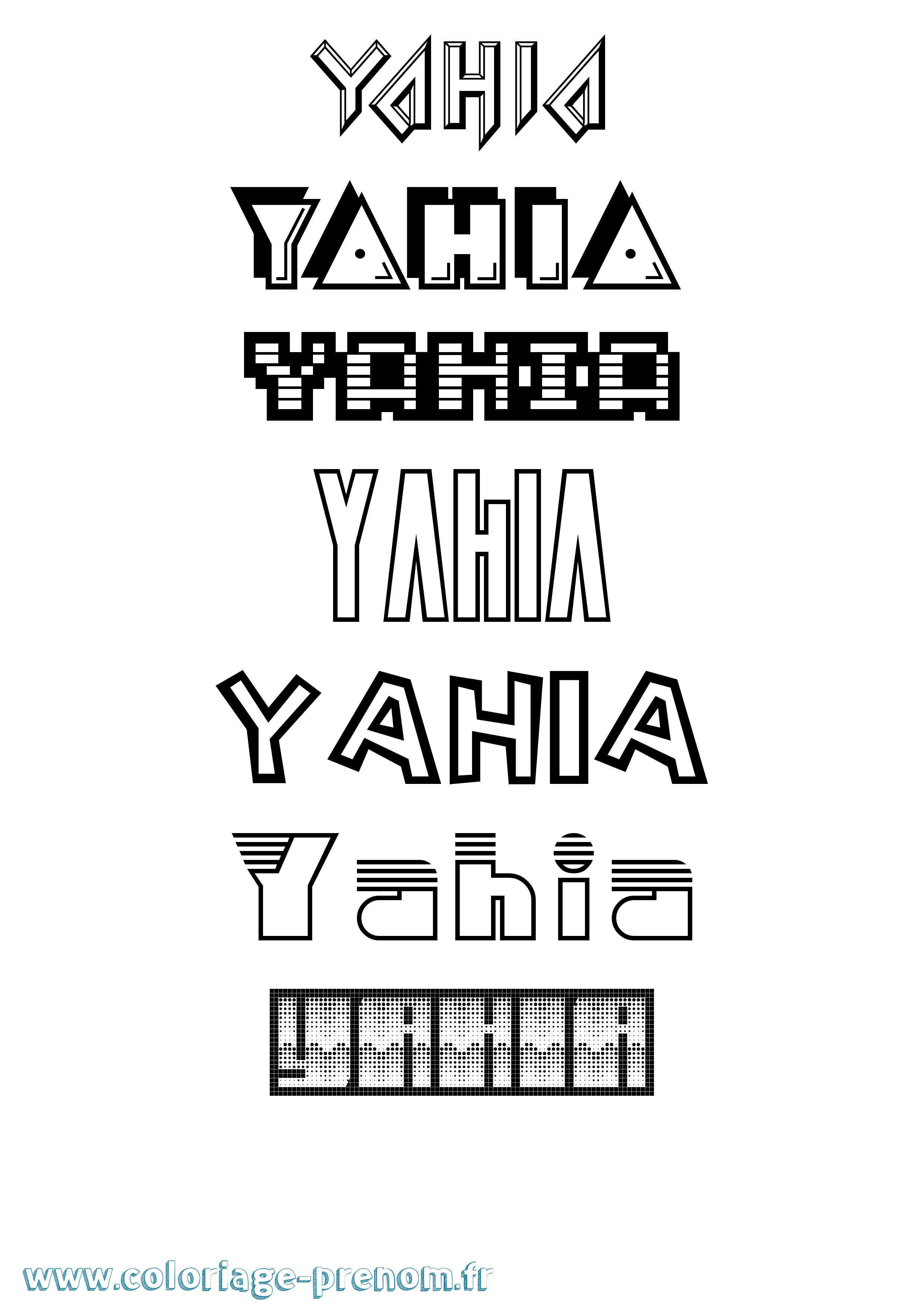 Coloriage Yahia Jeux Vidéos Coloriage prénom Yahia Jeux Vidéos