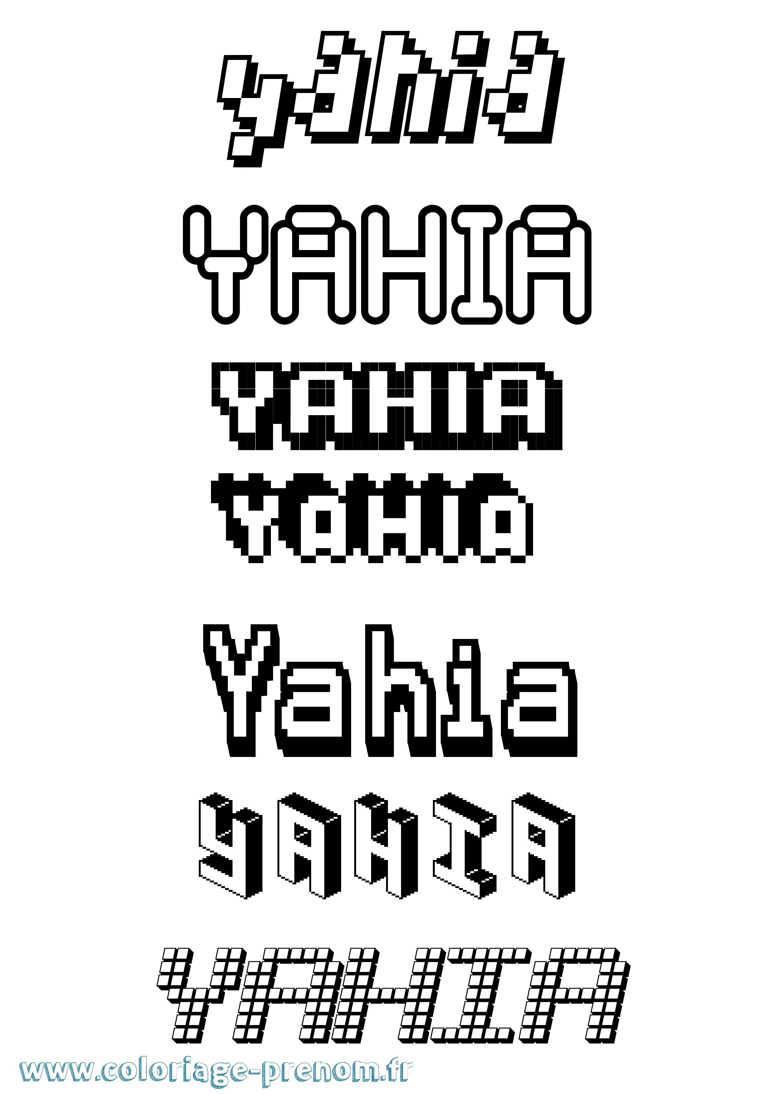 Coloriage Yahia Pixel Coloriage prénom Yahia Pixel