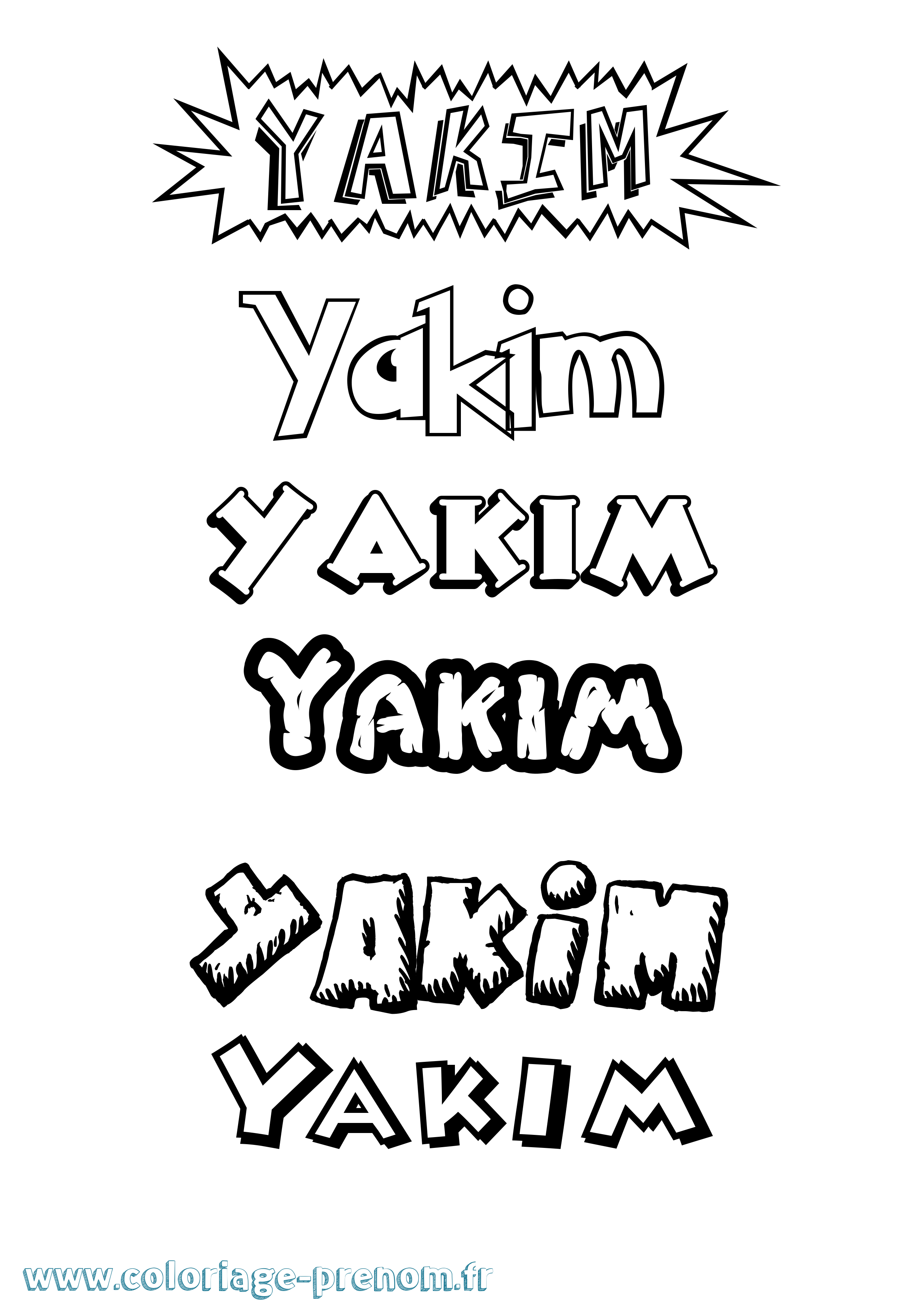 Coloriage Yakim Dessin Animé Coloriage prénom Yakim Dessin Animé