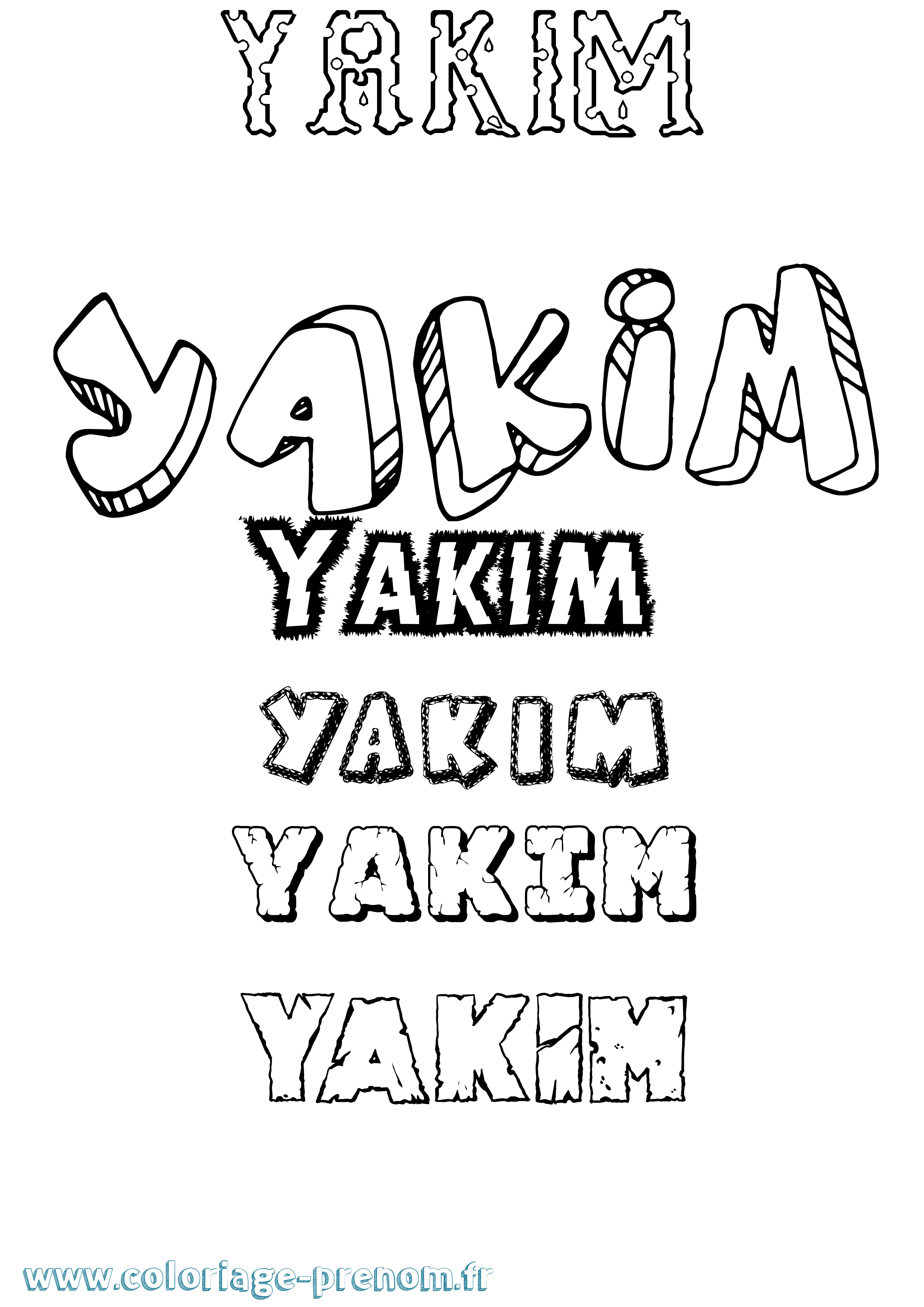 Coloriage Yakim Destructuré Coloriage prénom Yakim Destructuré