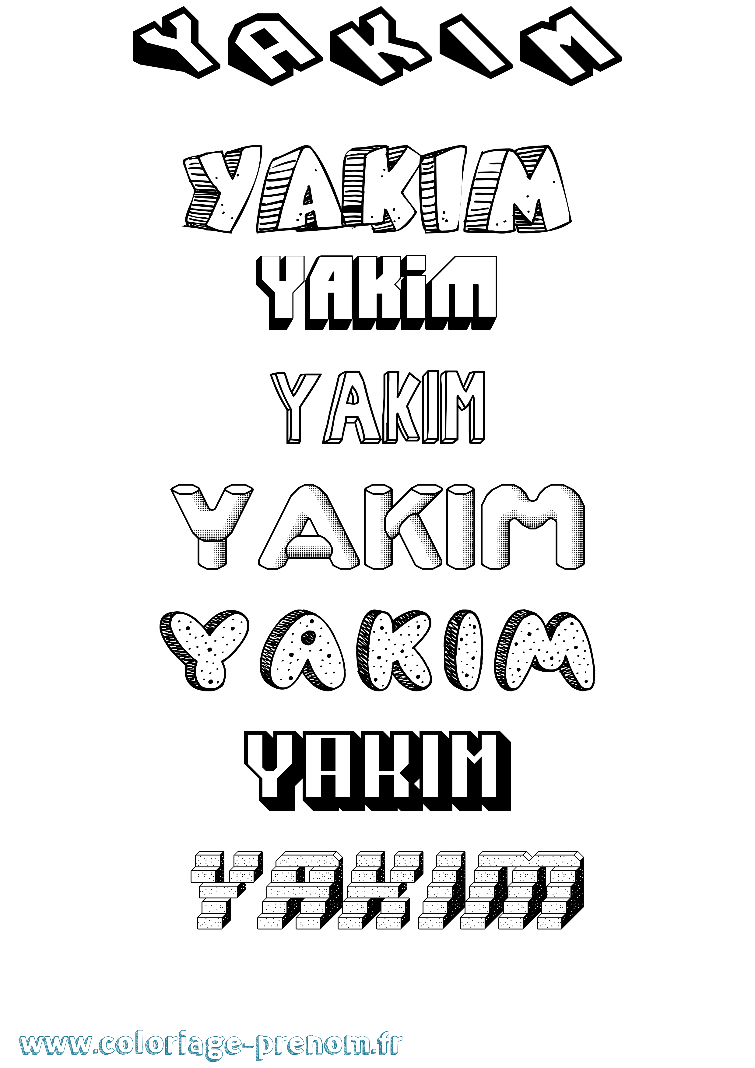 Coloriage Yakim Effet 3D Coloriage prénom Yakim Effet 3D
