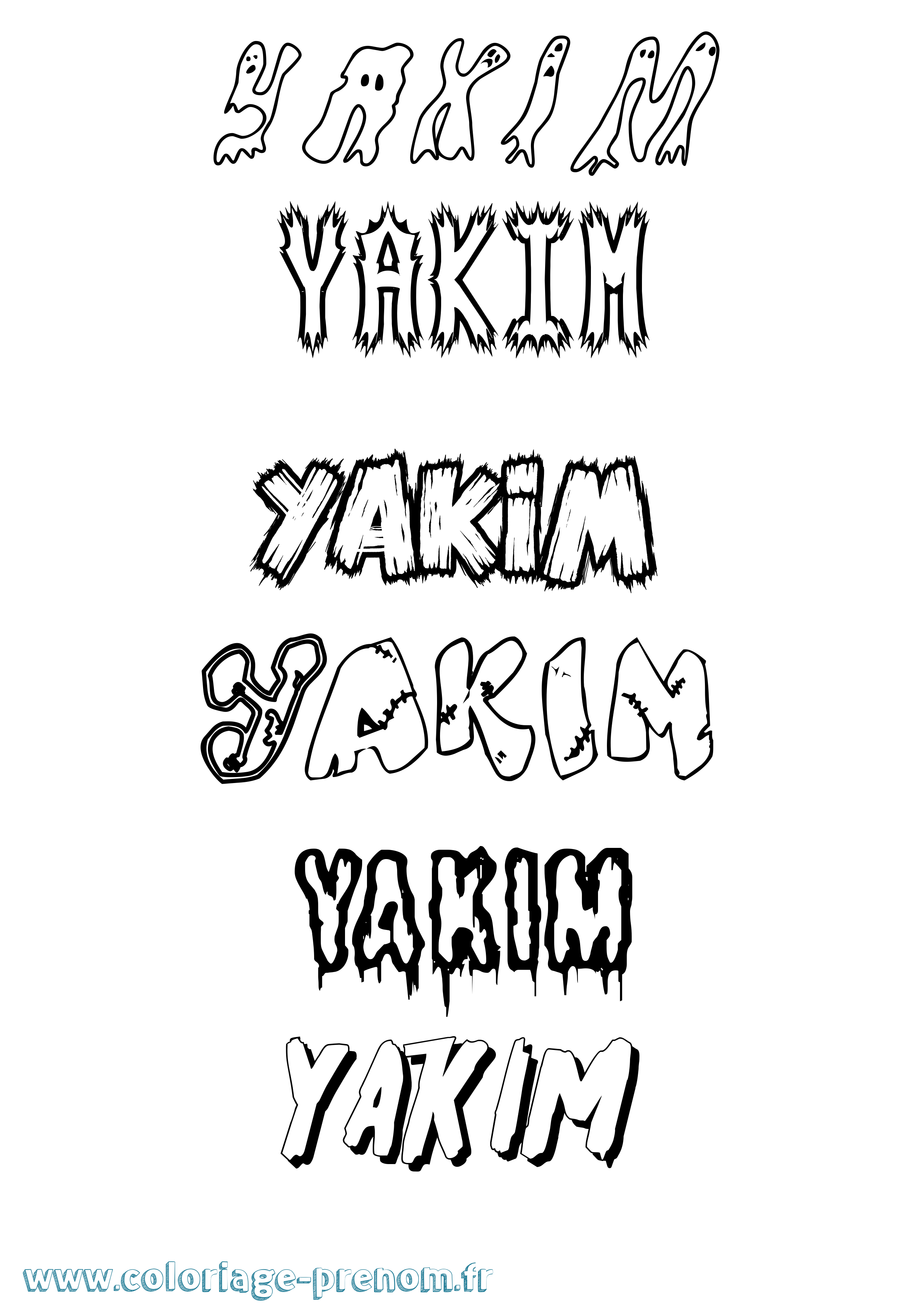 Coloriage Yakim Frisson Coloriage prénom Yakim Frisson
