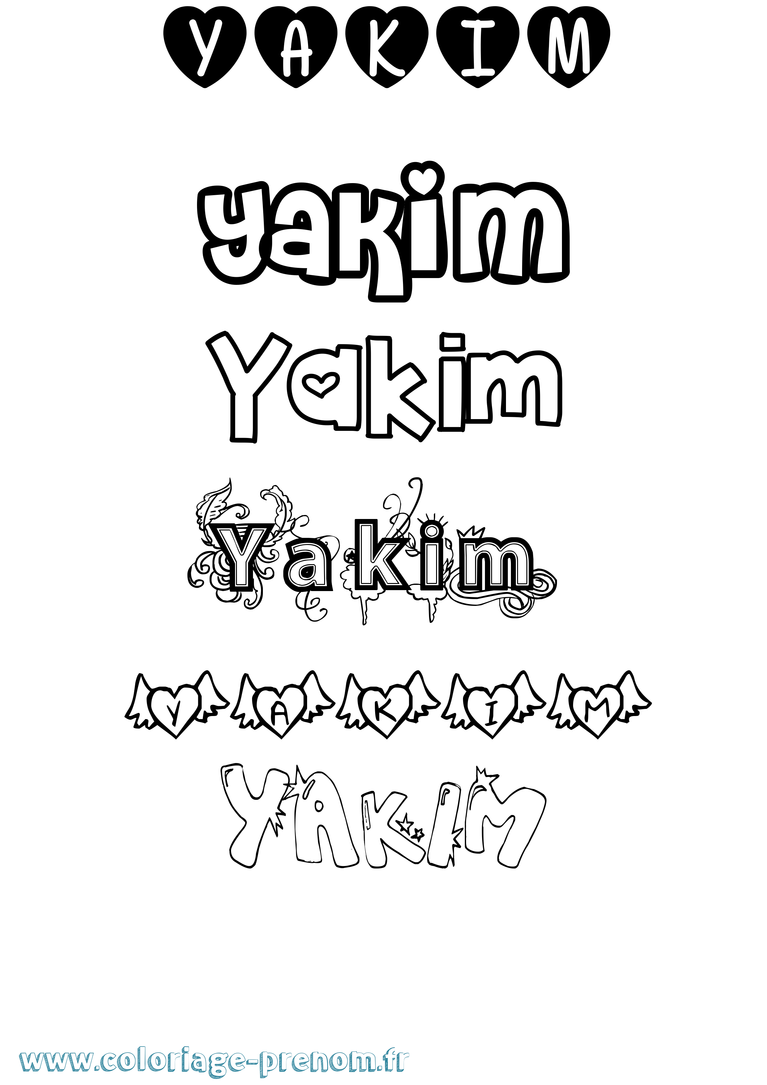 Coloriage Yakim Girly Coloriage prénom Yakim Girly
