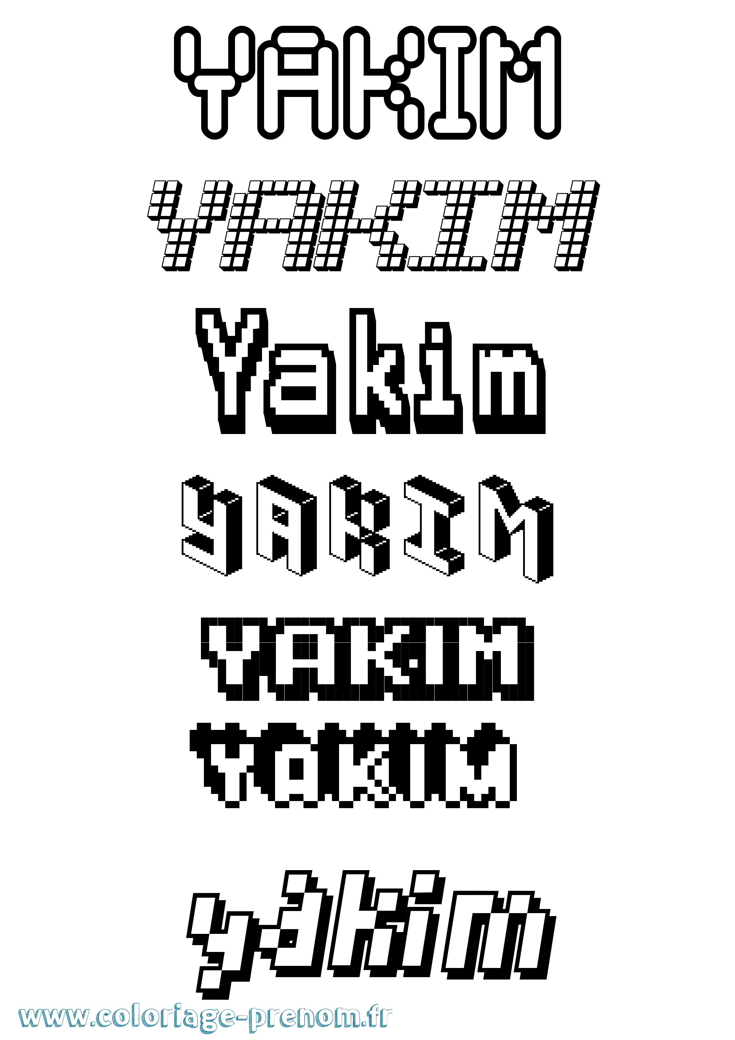 Coloriage Yakim Pixel Coloriage prénom Yakim Pixel