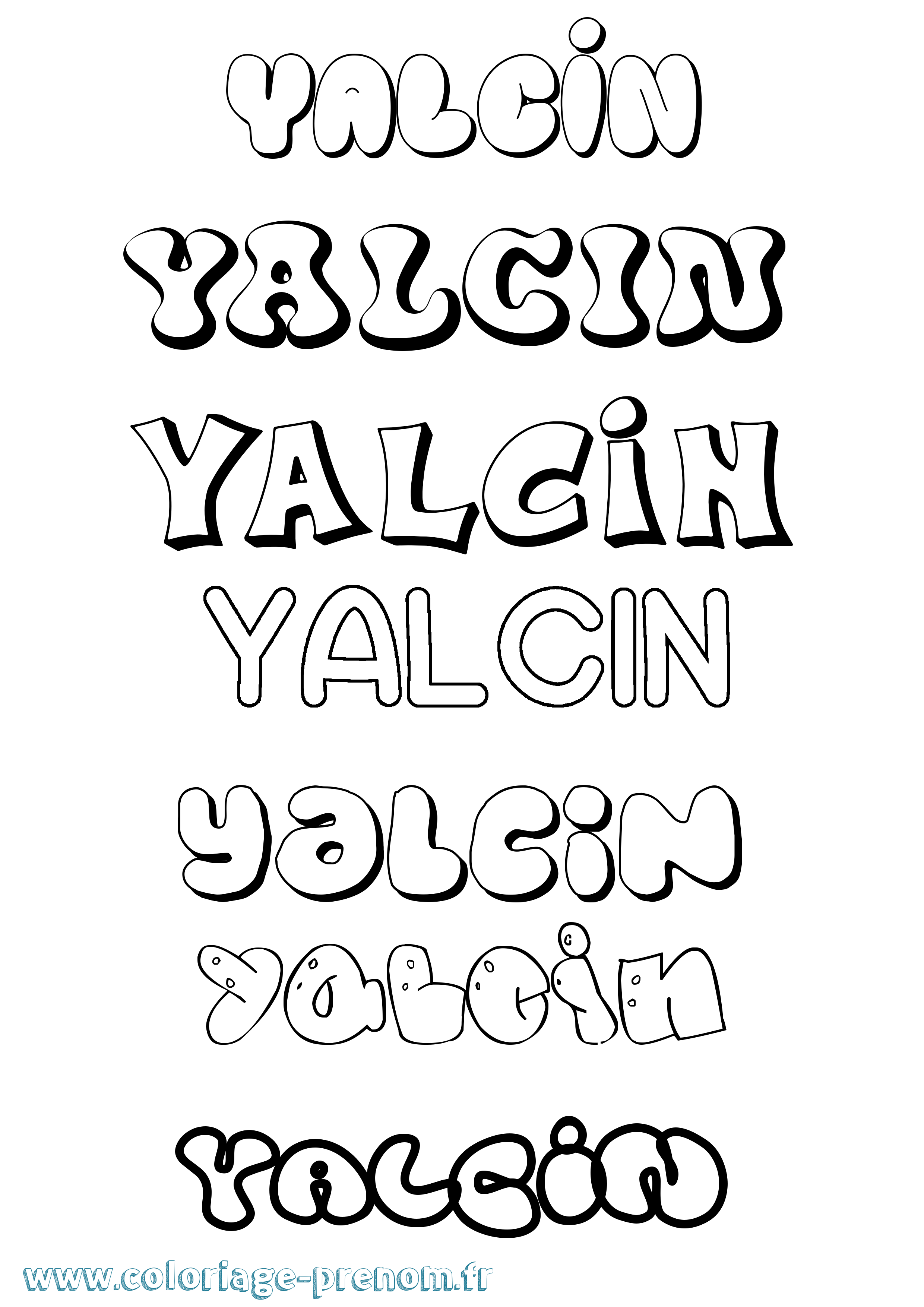 Coloriage Yalcin Bubble Coloriage prénom Yalcin Bubble