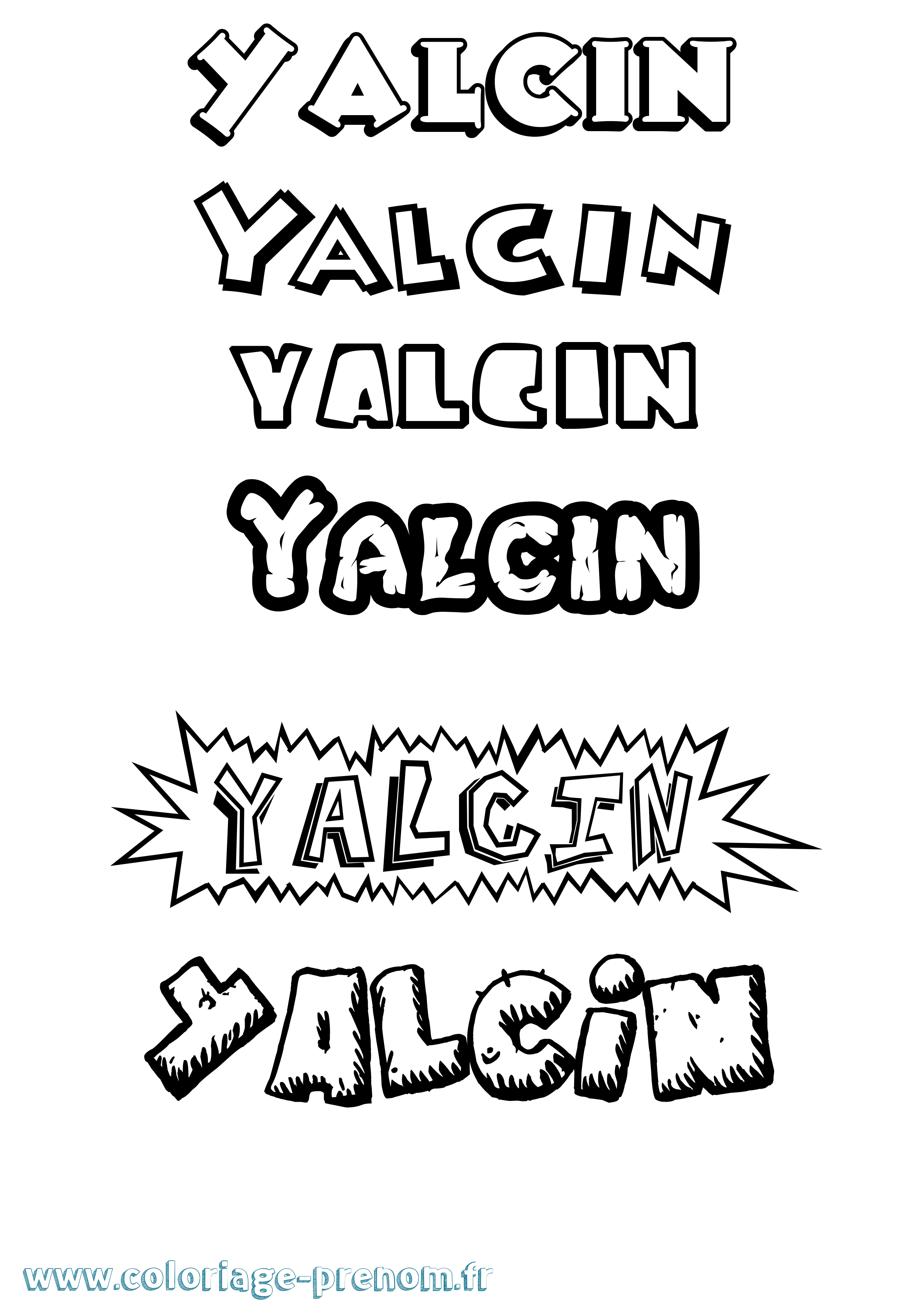 Coloriage Yalcin Dessin Animé Coloriage prénom Yalcin Dessin Animé