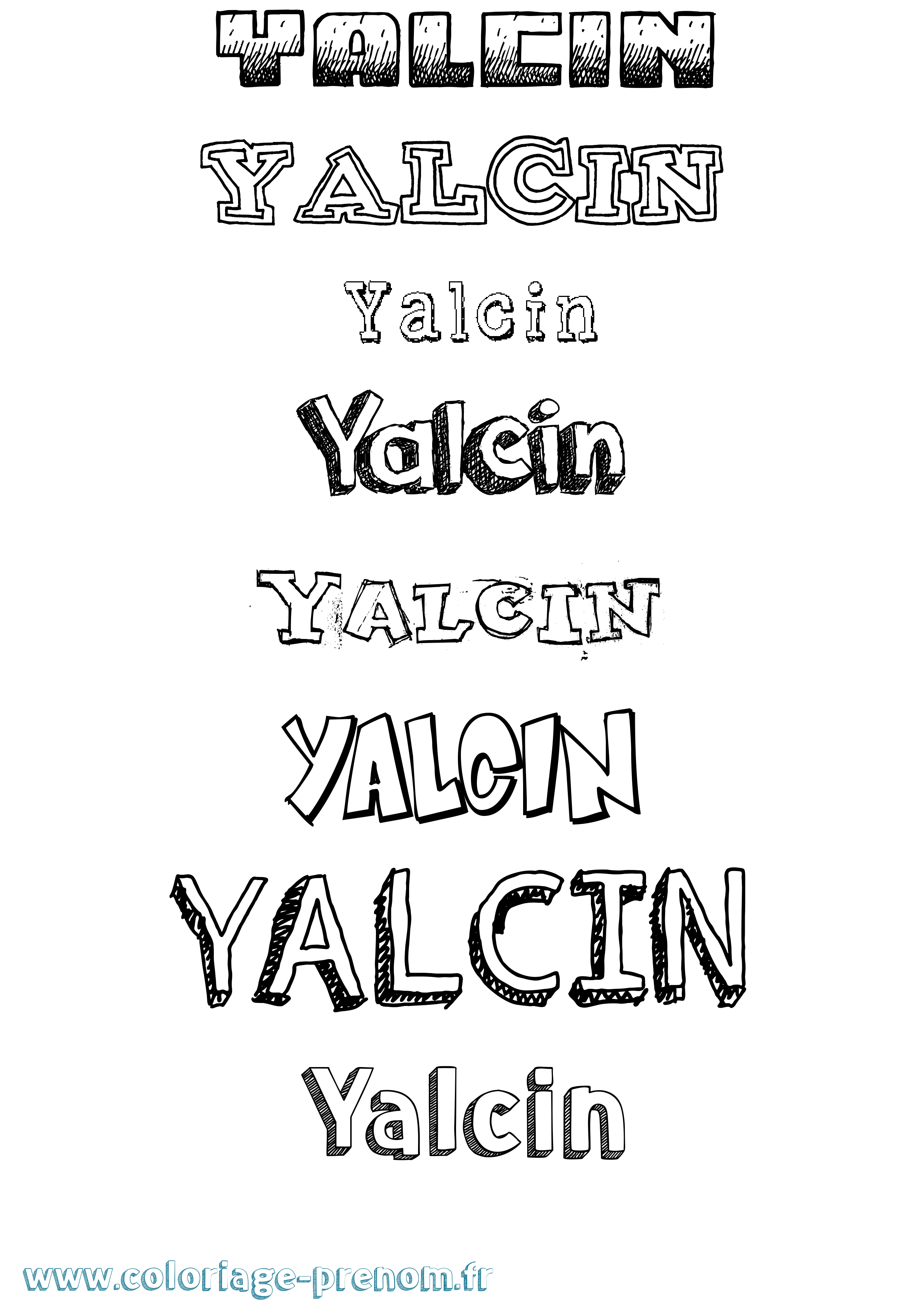 Coloriage Yalcin Dessiné Coloriage prénom Yalcin Dessiné