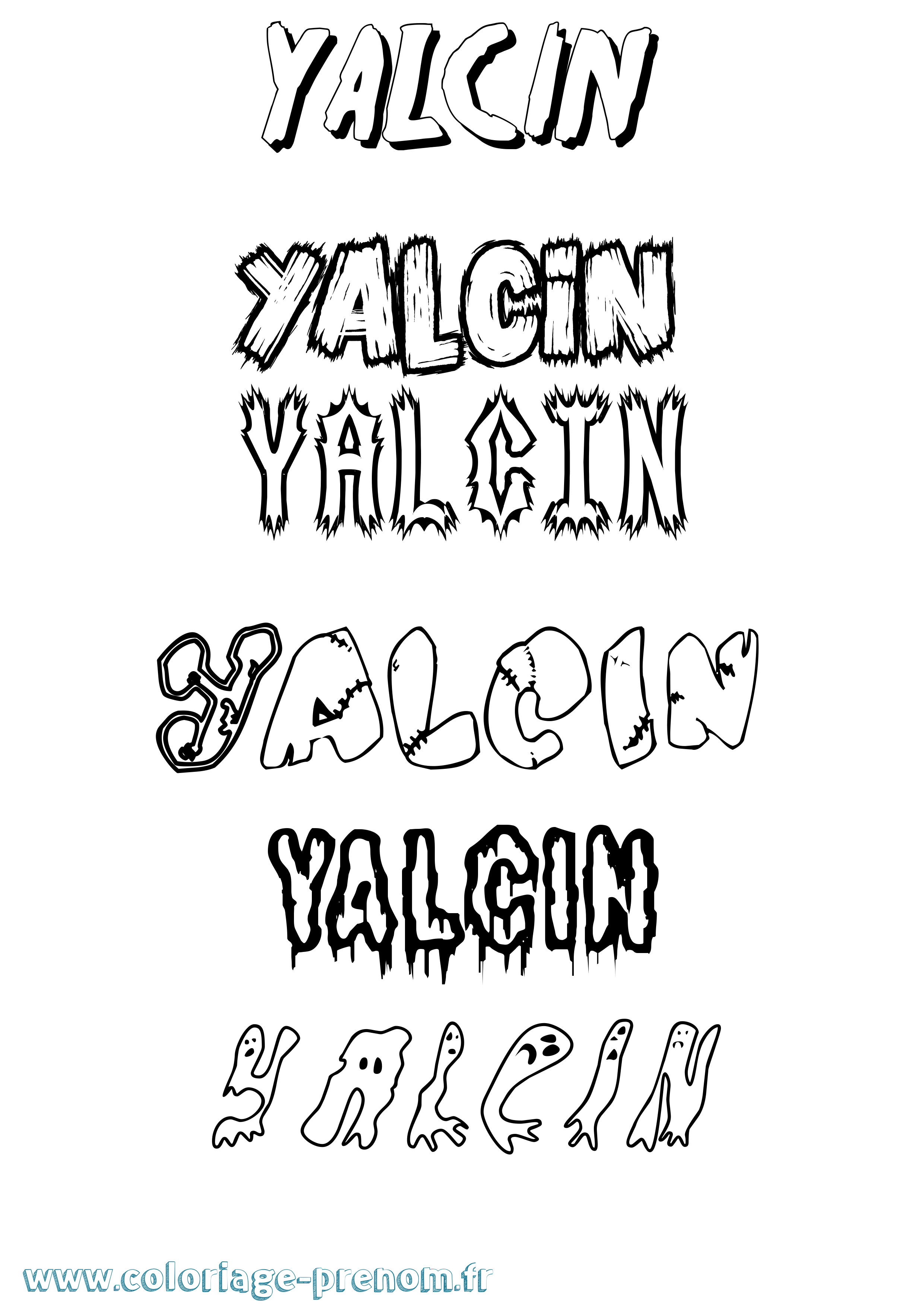 Coloriage Yalcin Frisson Coloriage prénom Yalcin Frisson