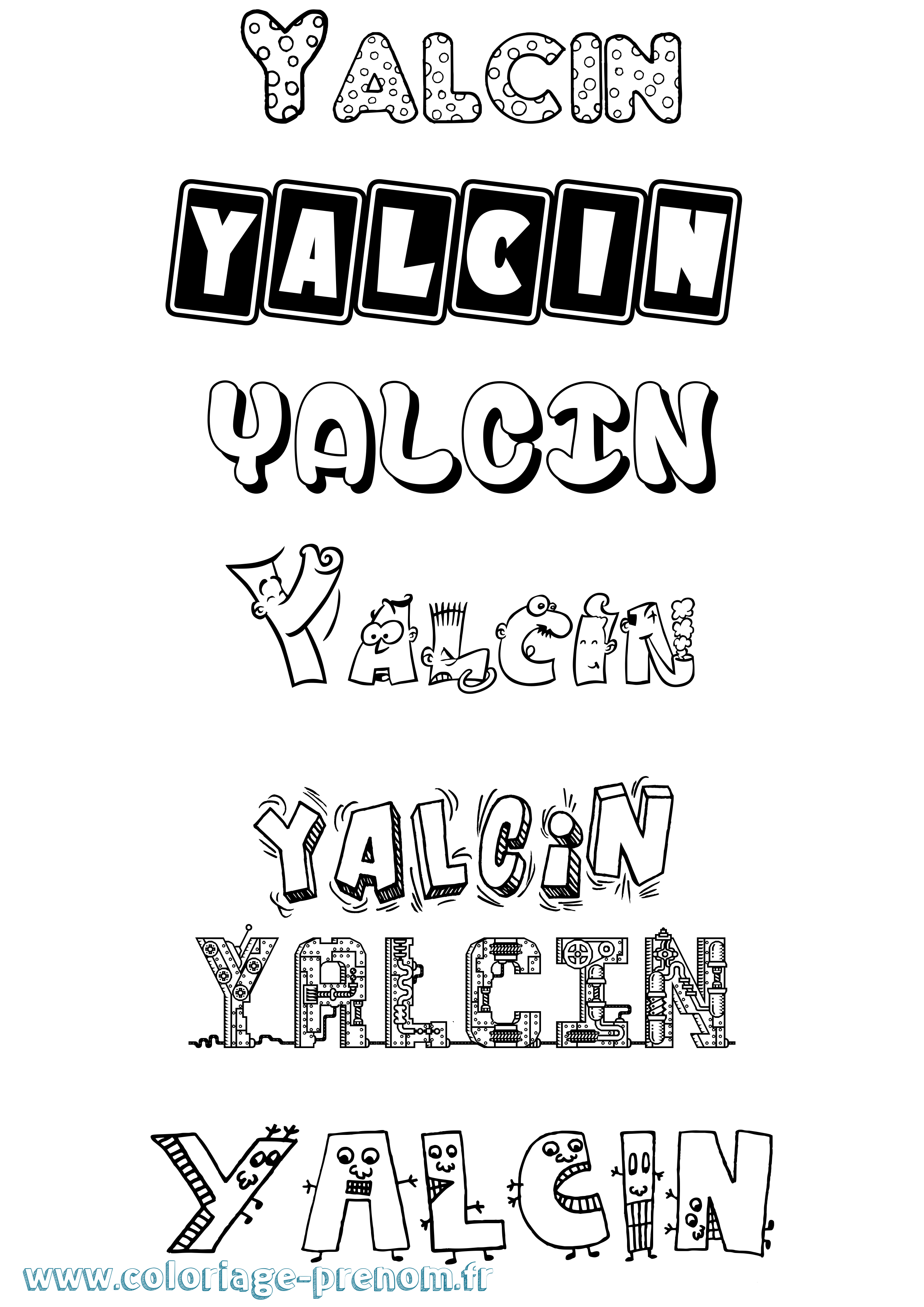 Coloriage Yalcin Fun Coloriage prénom Yalcin Fun