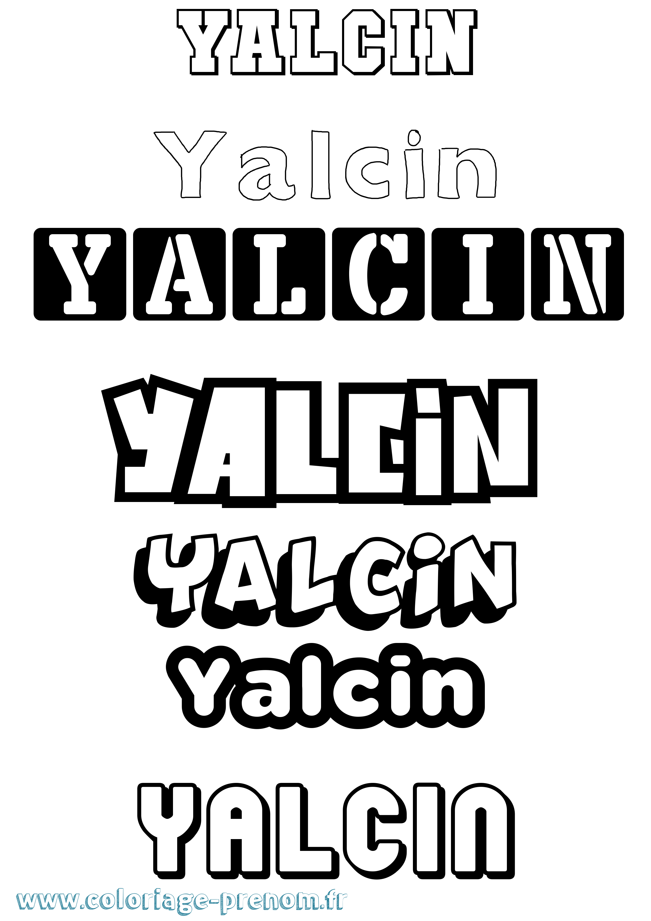 Coloriage Yalcin Simple Coloriage prénom Yalcin Simple