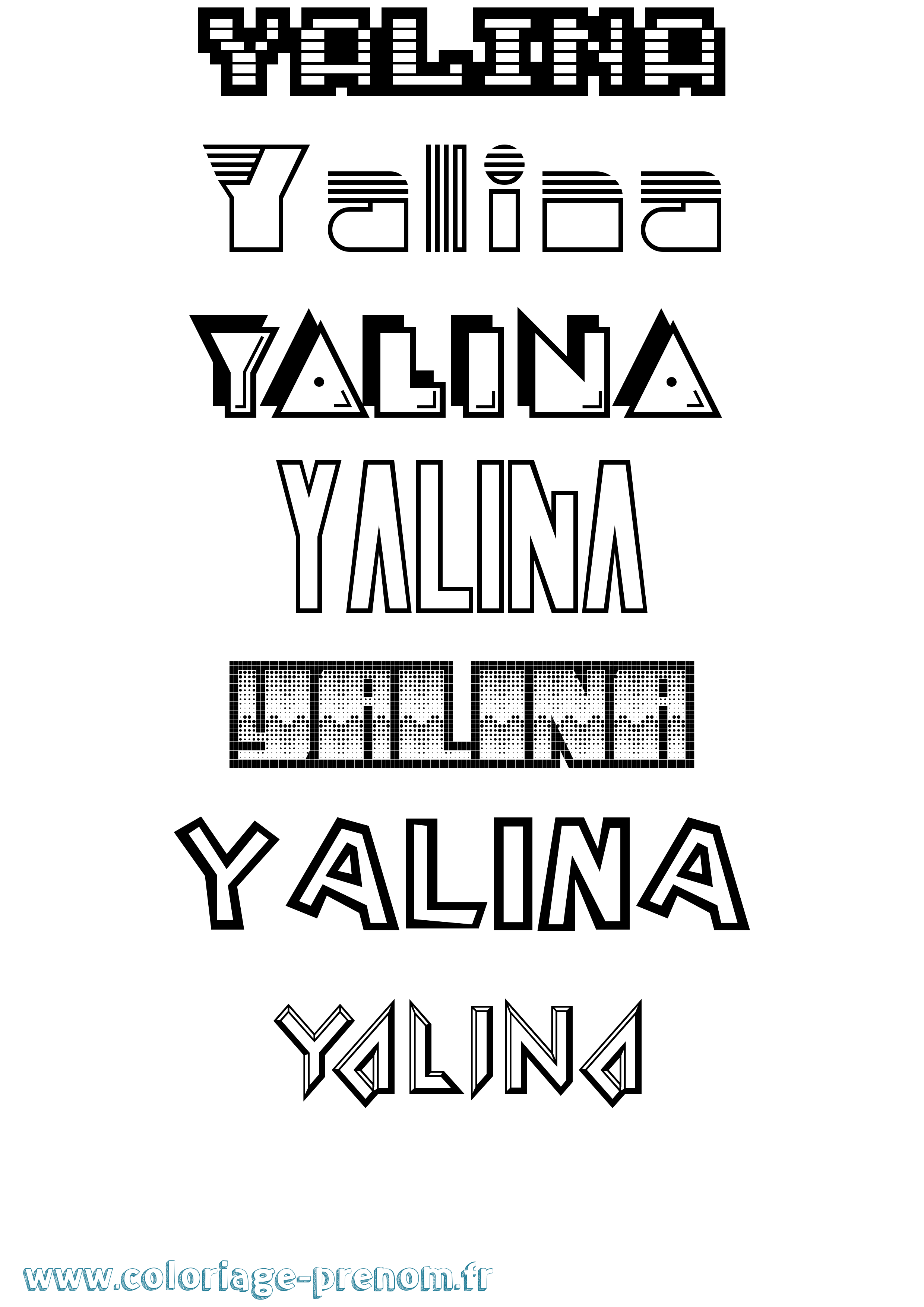 Coloriage Yalina Jeux Vidéos Coloriage prénom Yalina Jeux Vidéos