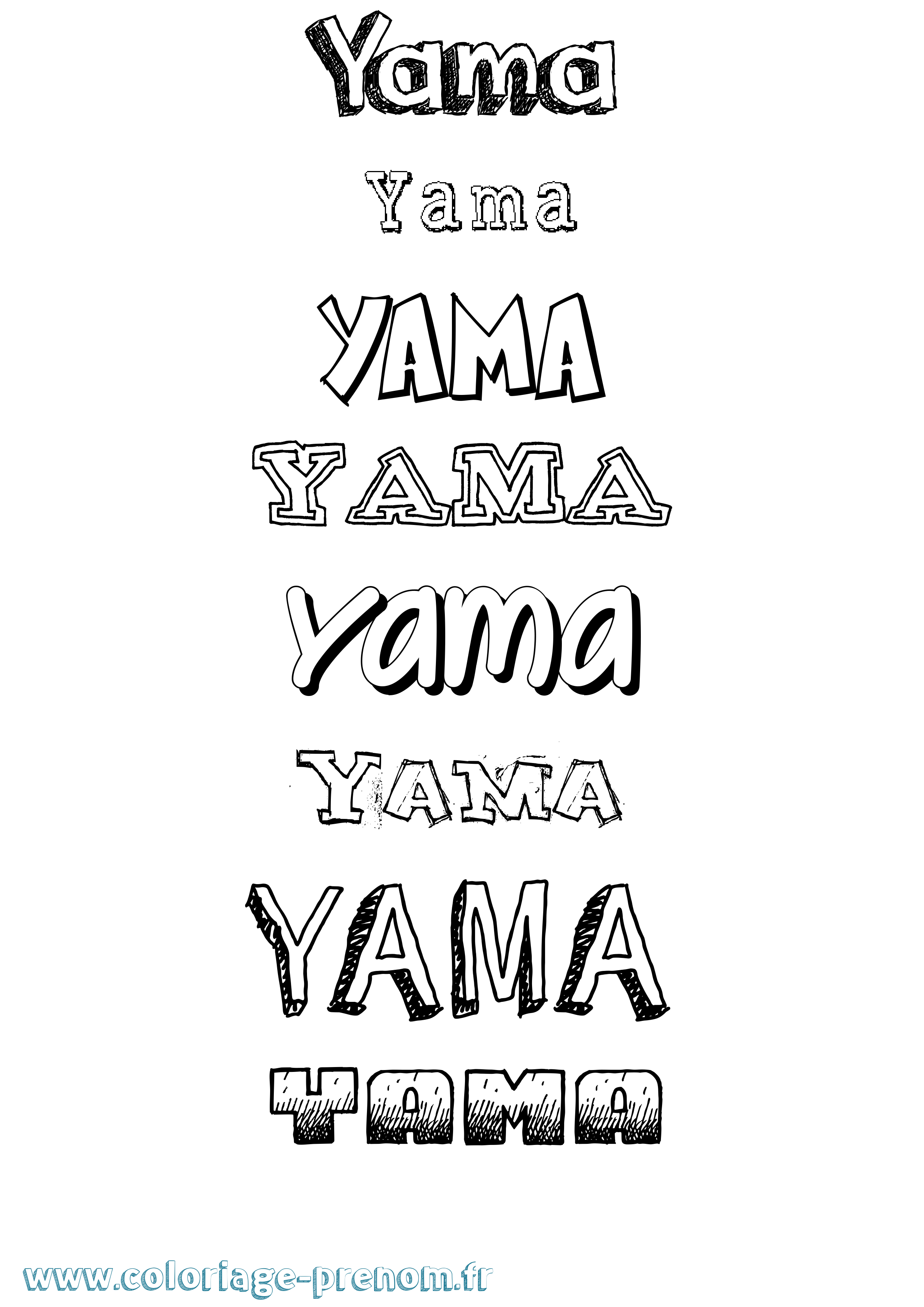 Coloriage Yama Dessiné Coloriage prénom Yama Dessiné