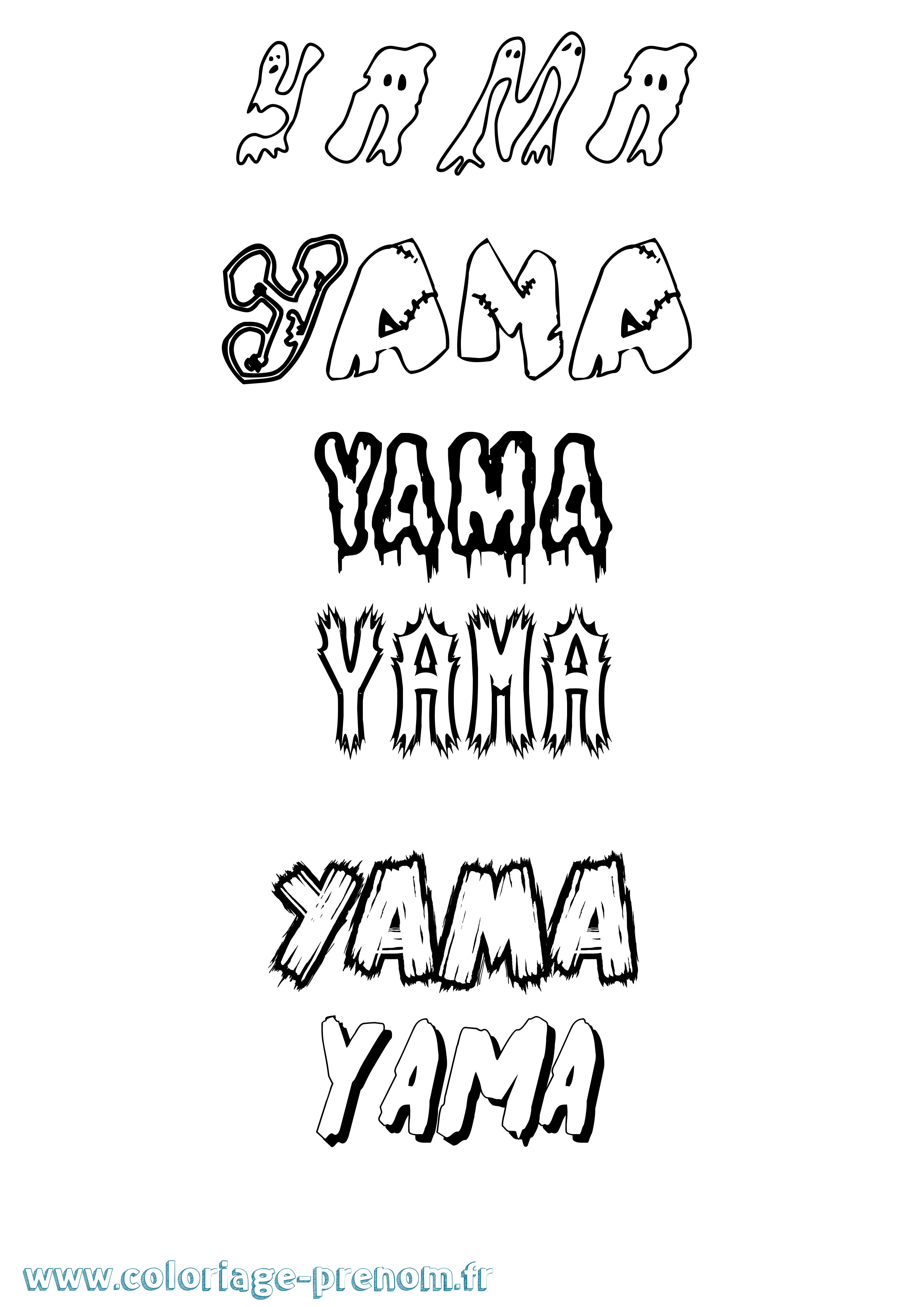 Coloriage Yama Frisson Coloriage prénom Yama Frisson