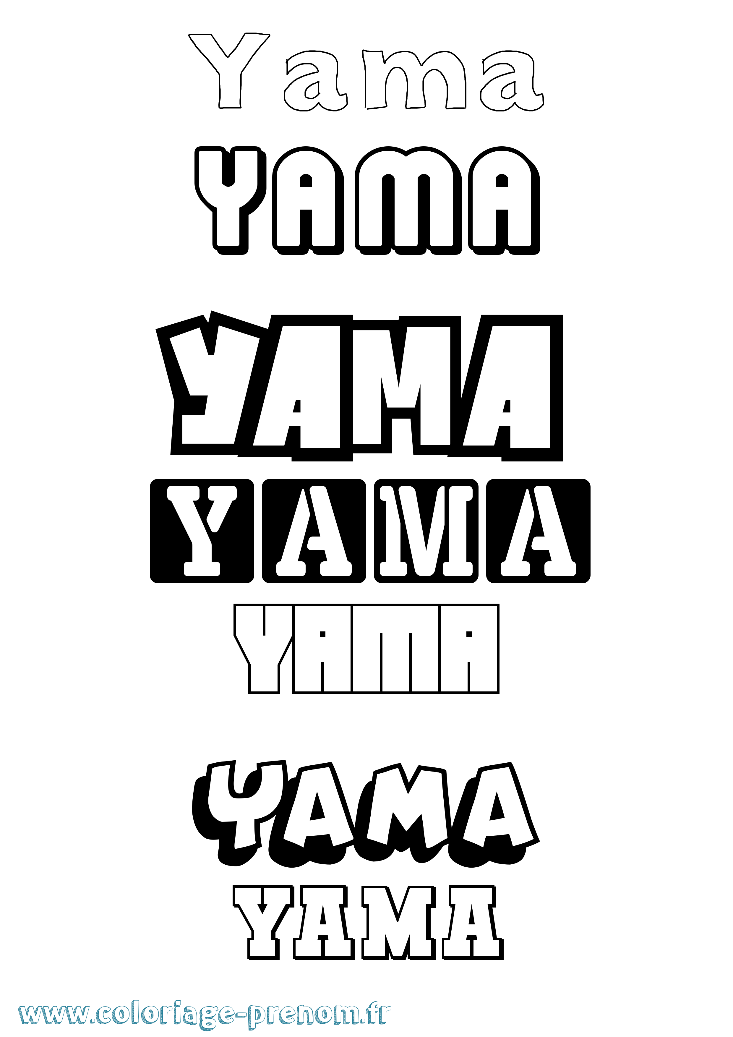 Coloriage Yama Simple Coloriage prénom Yama Simple