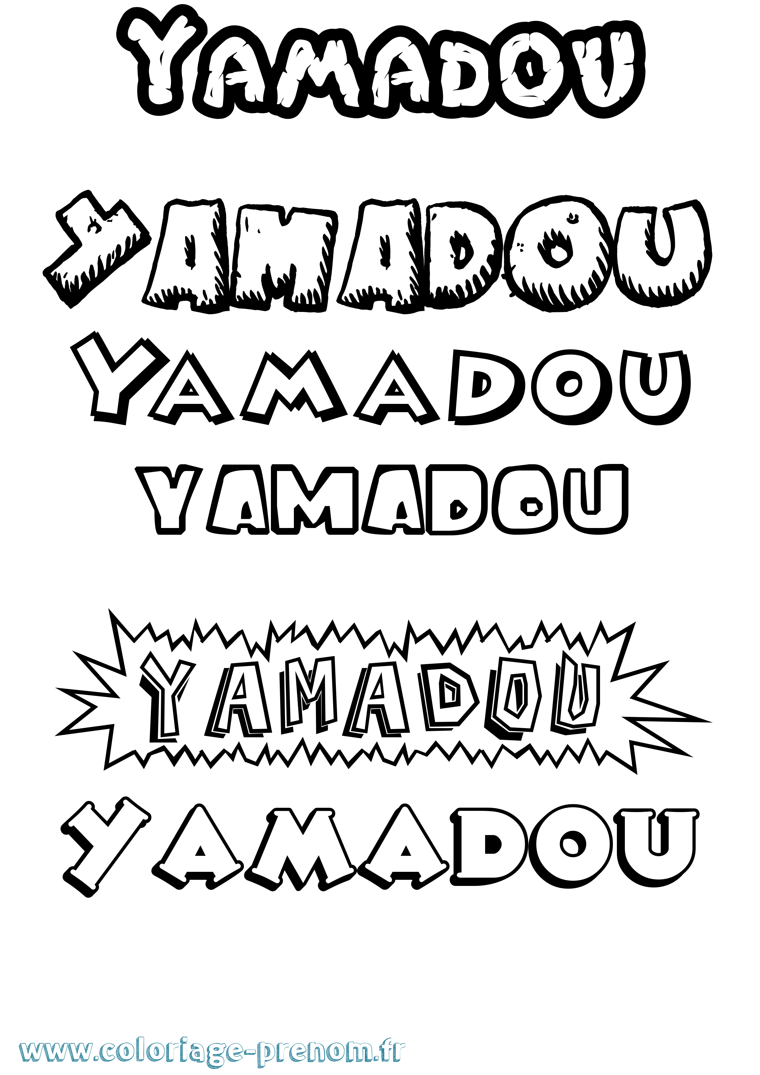 Coloriage Yamadou Dessin Animé Coloriage prénom Yamadou Dessin Animé