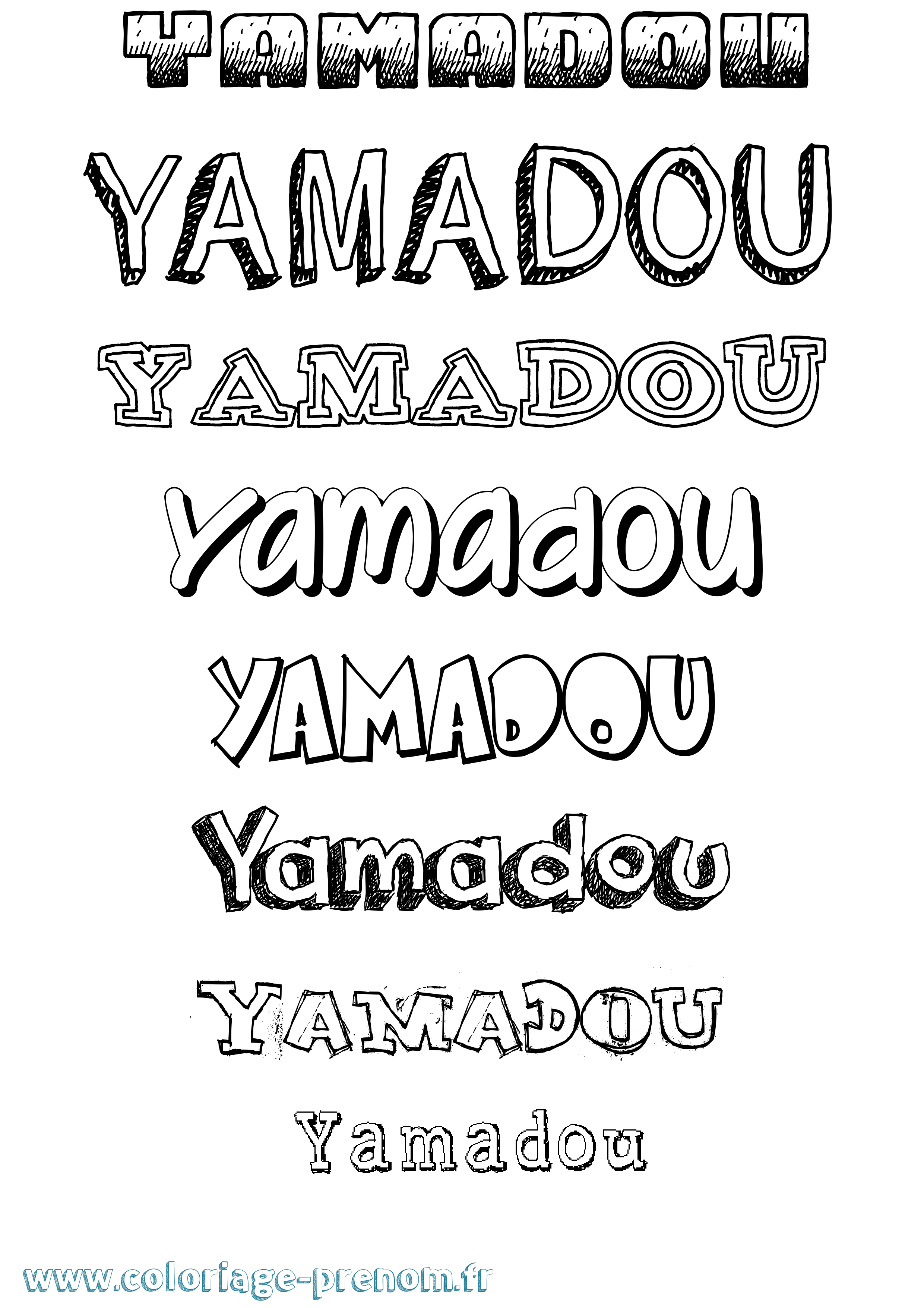 Coloriage Yamadou Dessiné Coloriage prénom Yamadou Dessiné