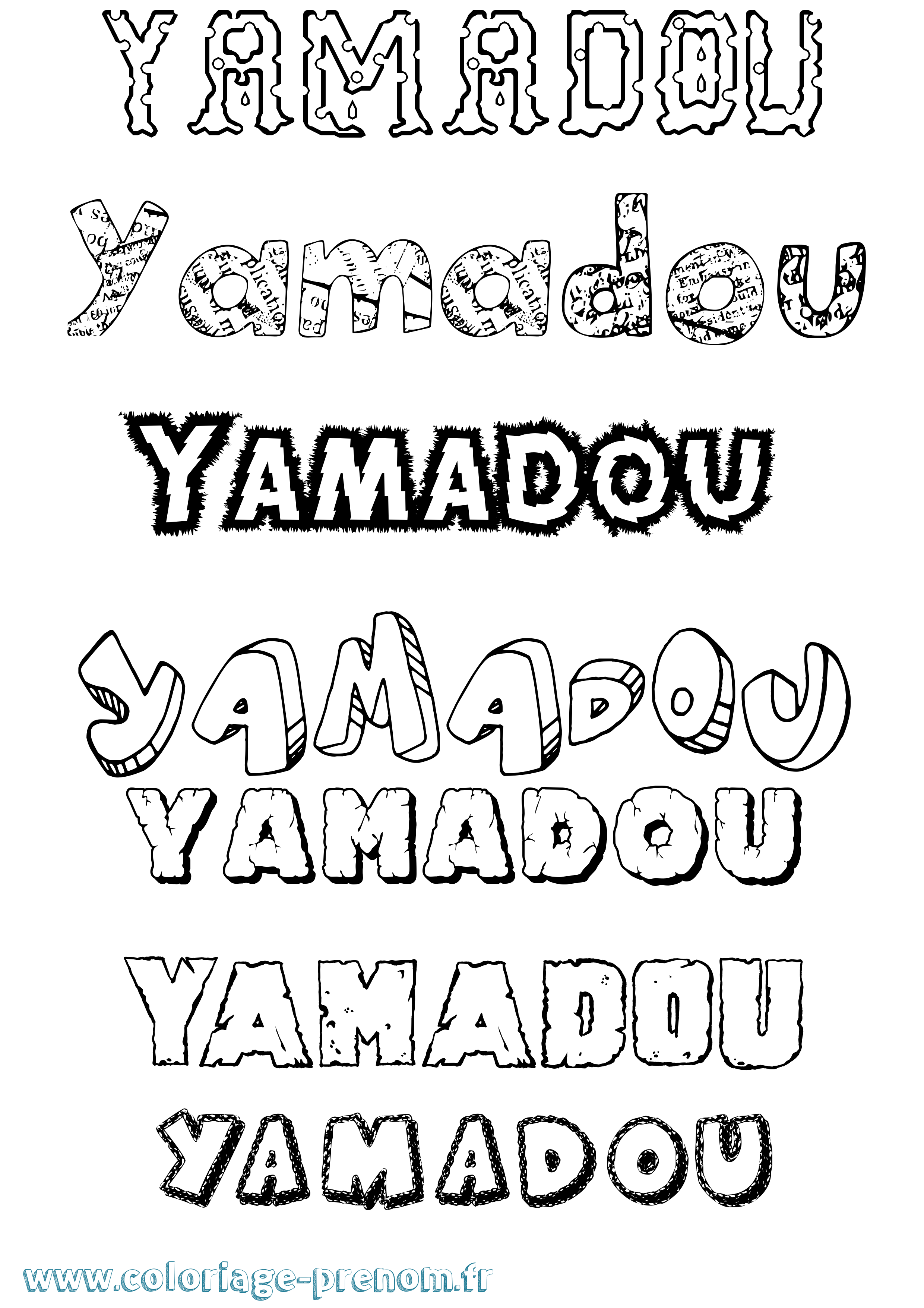 Coloriage Yamadou Destructuré Coloriage prénom Yamadou Destructuré