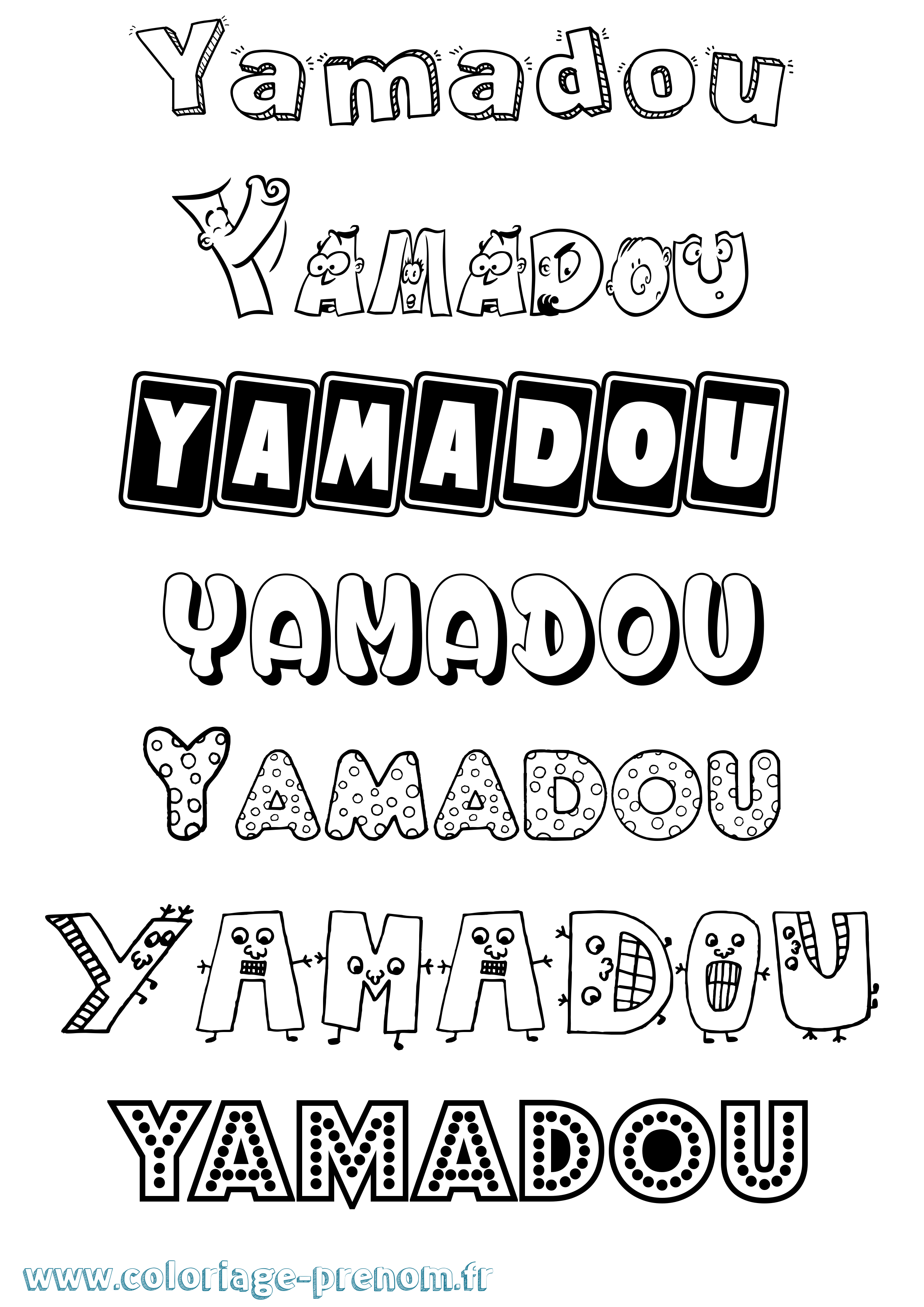 Coloriage Yamadou Fun Coloriage prénom Yamadou Fun