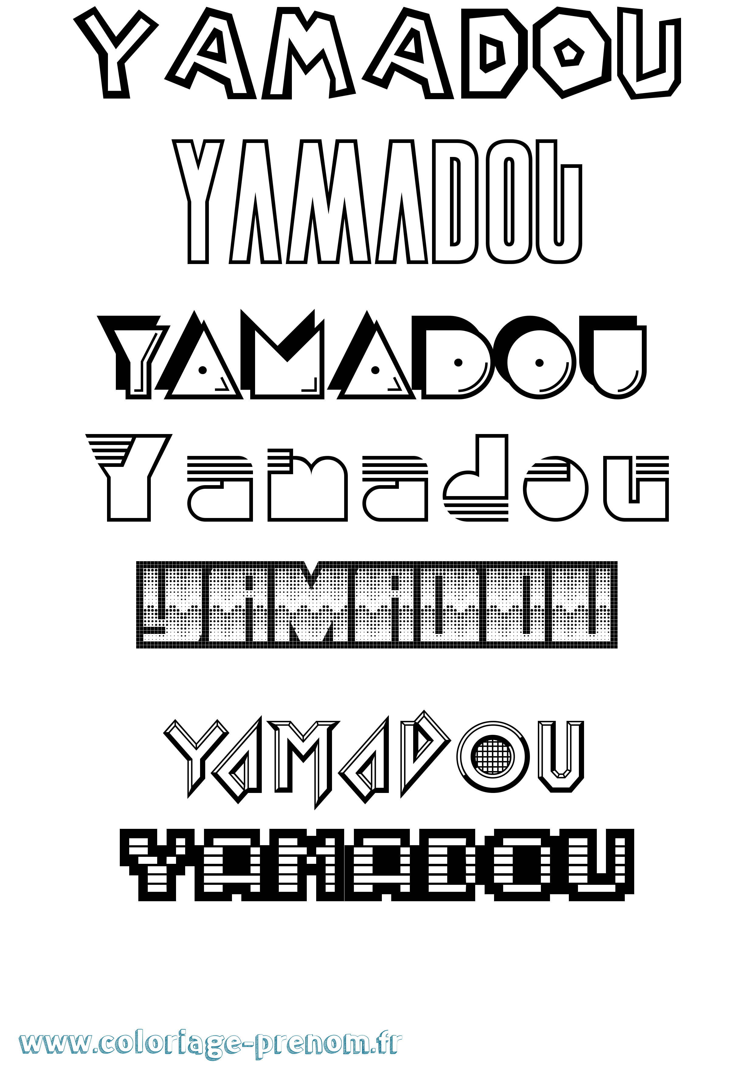 Coloriage Yamadou Jeux Vidéos Coloriage prénom Yamadou Jeux Vidéos