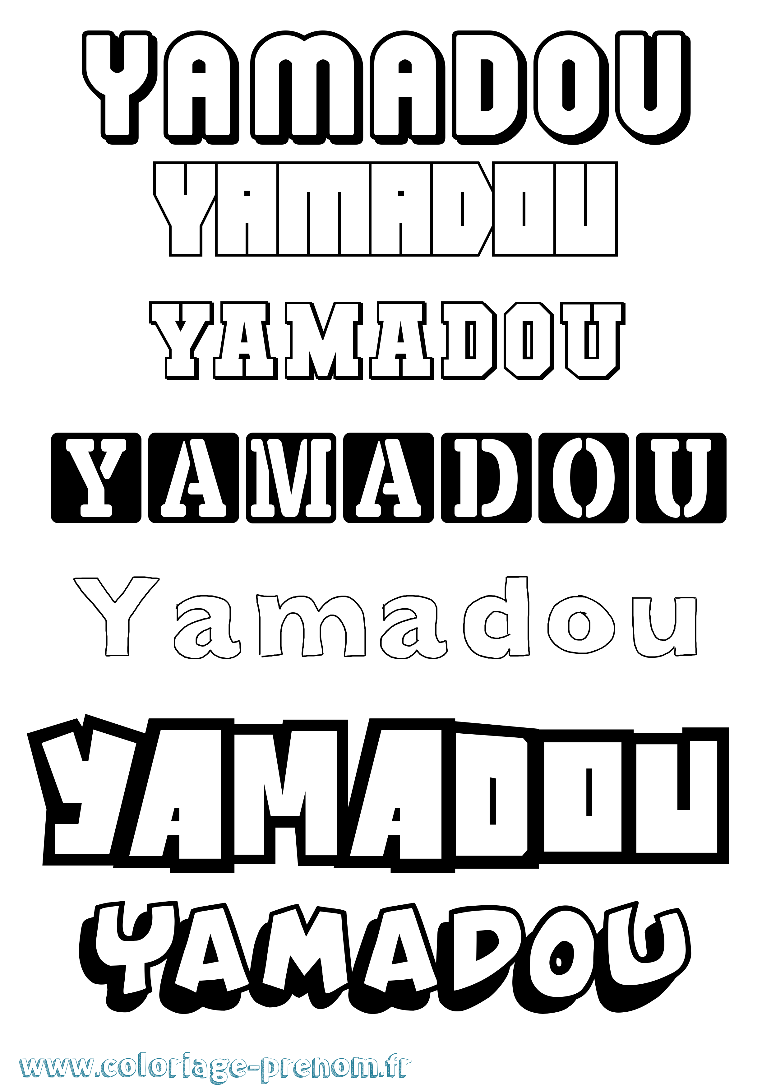 Coloriage Yamadou Simple Coloriage prénom Yamadou Simple