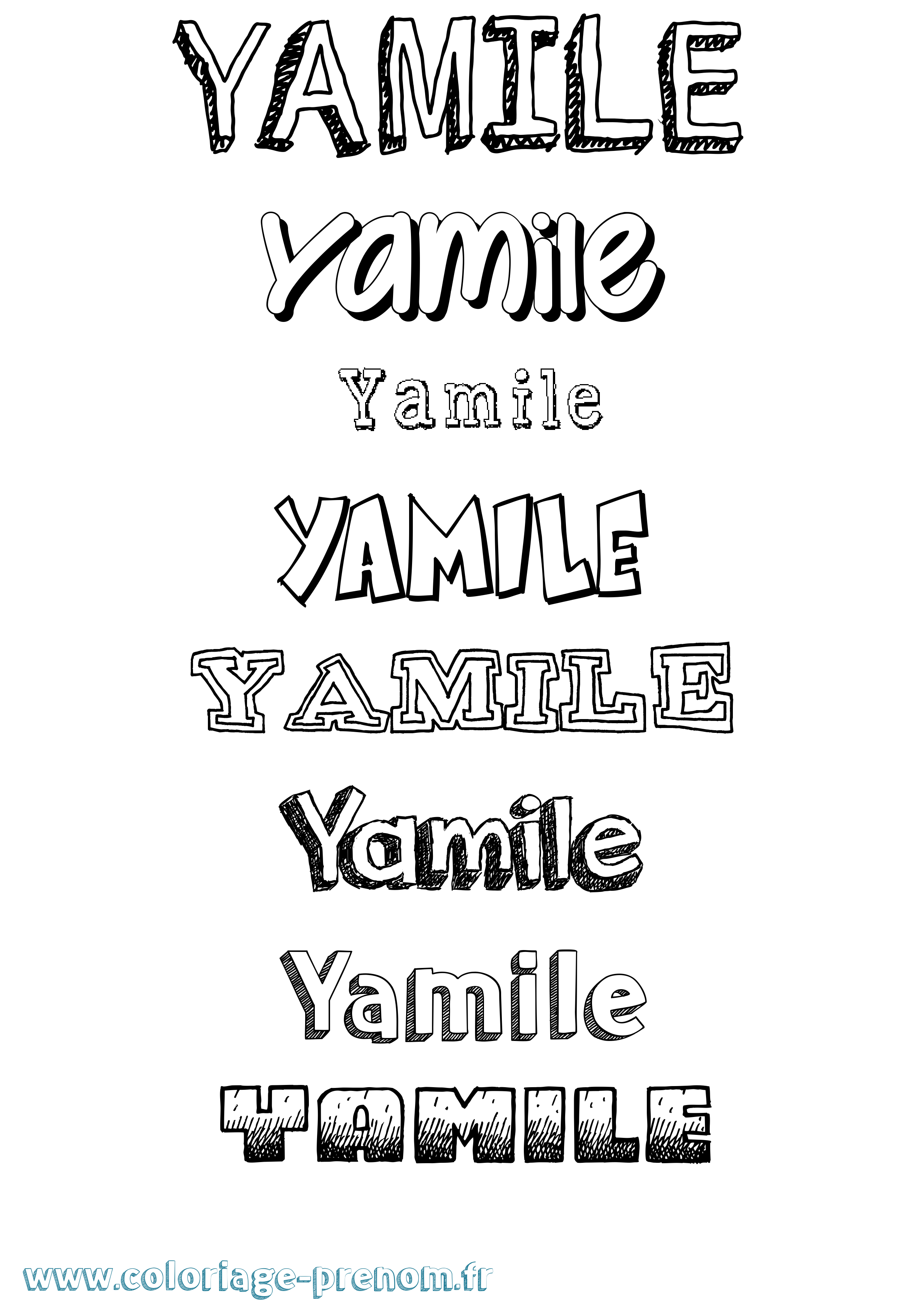 Coloriage Yamile Dessiné Coloriage prénom Yamile Dessiné