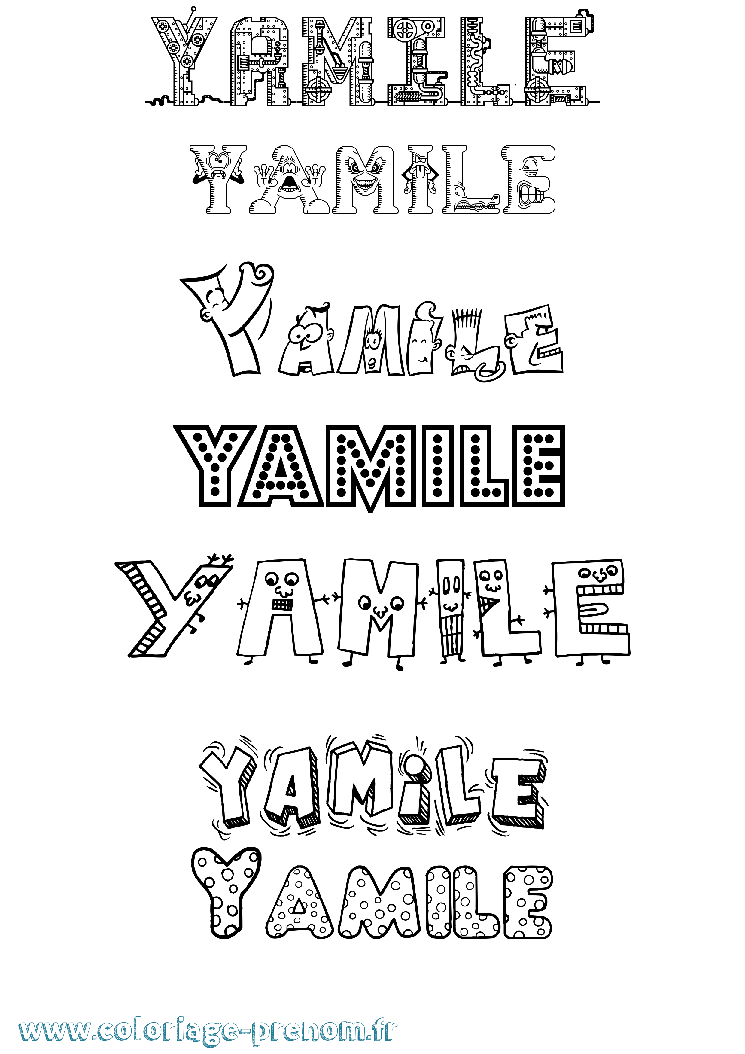 Coloriage Yamile Fun Coloriage prénom Yamile Fun
